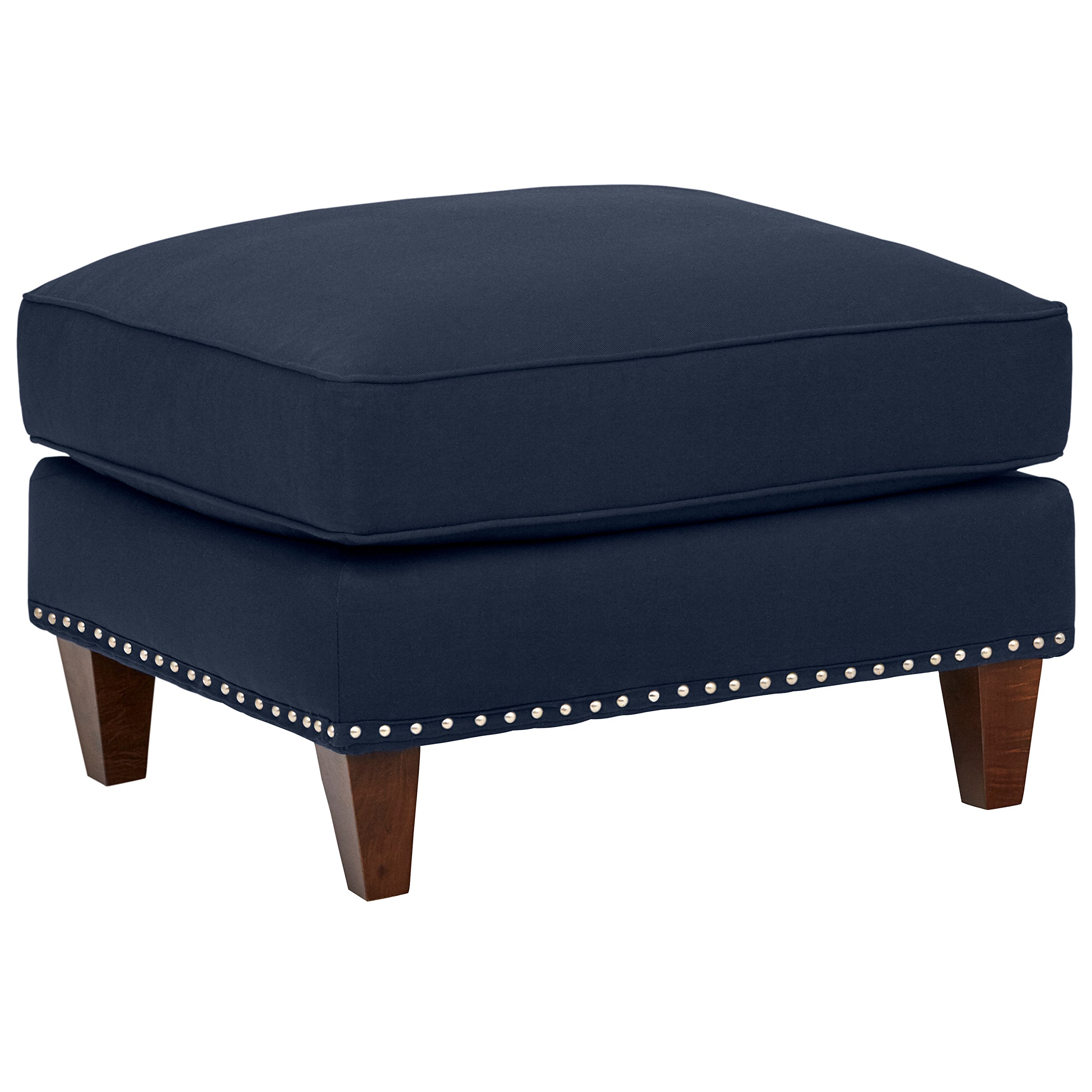Amazon Brand – Stone & Beam Marin Upholstered Ottoman, 29"W, Indigo