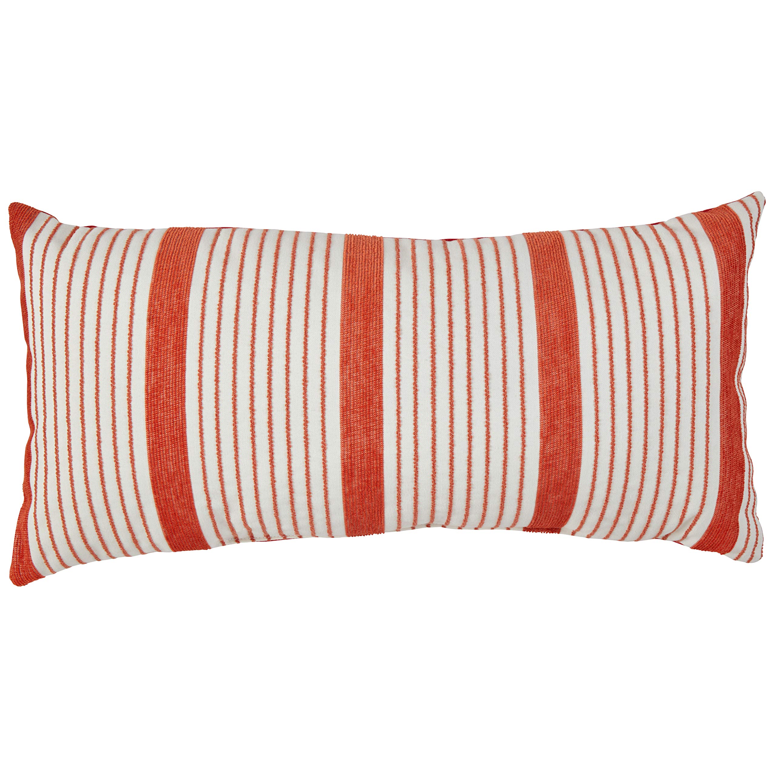 Amazon Brand – Rivet Casual Outdoor Throw Pillow - 24 x 12 Inch, Coral