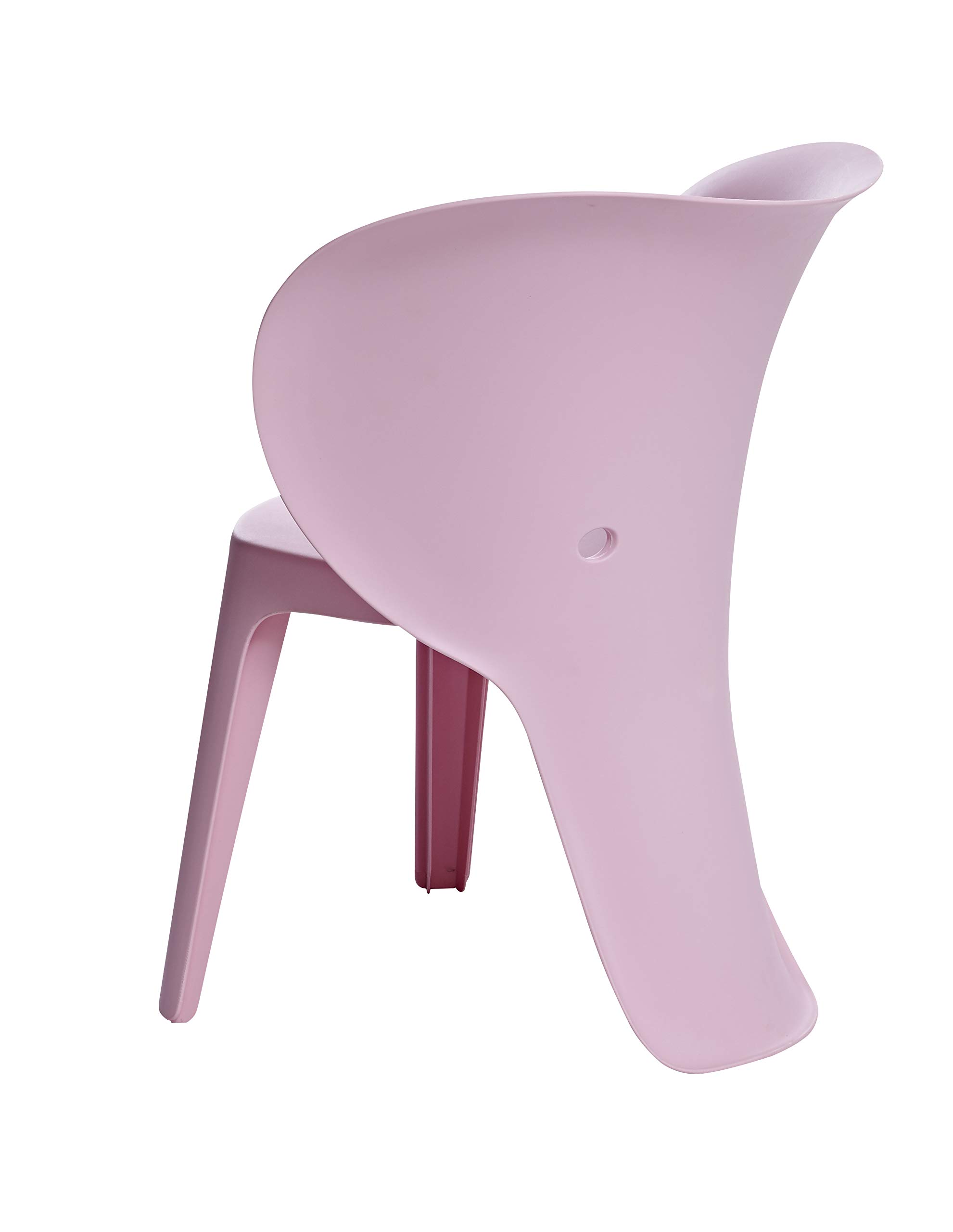 AmazonBasics Plastic Kids Chairs, Pink Elephant, 2-Pack