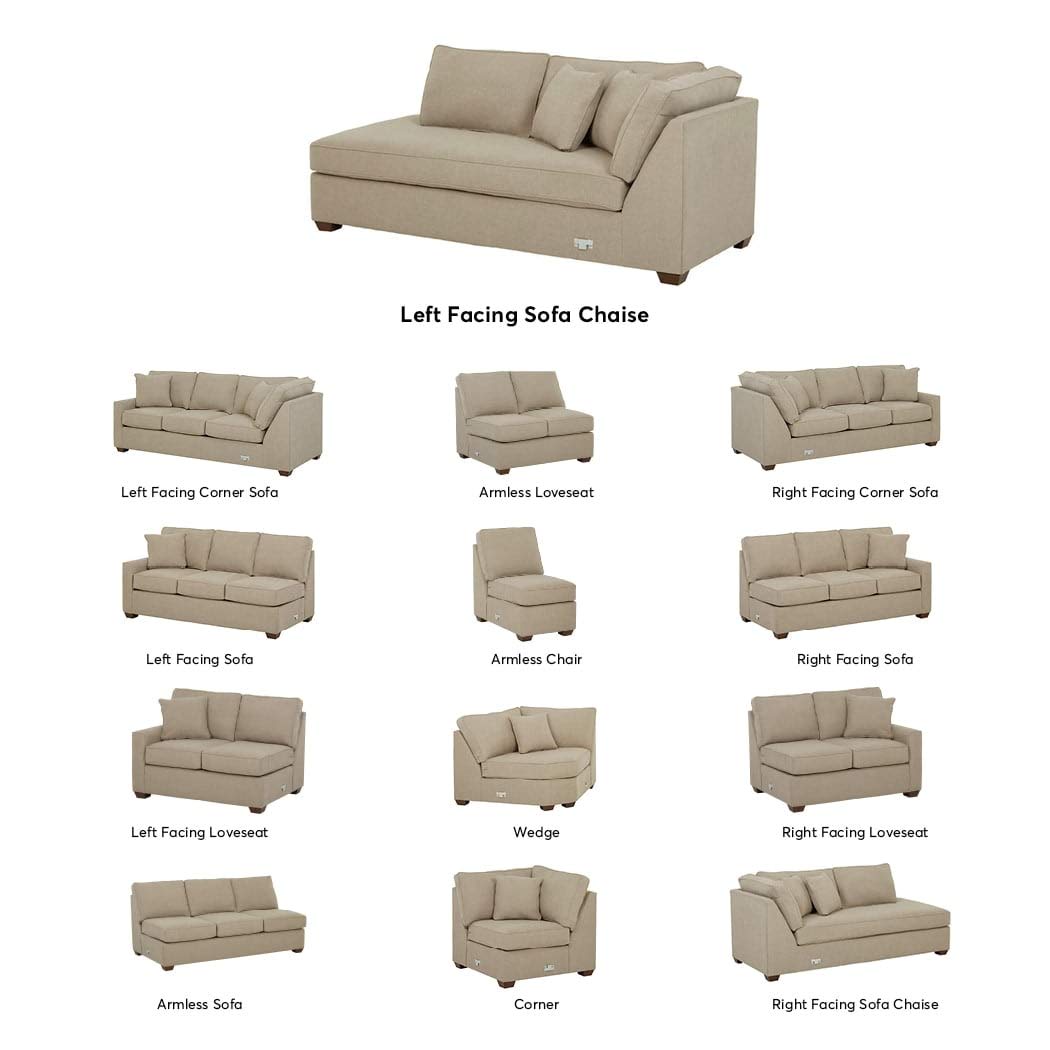 Amazon Brand – Stone & Beam Bagley Sectional Component, Left-Facing Sofa Chaise, Fabric, 41"W, Dove