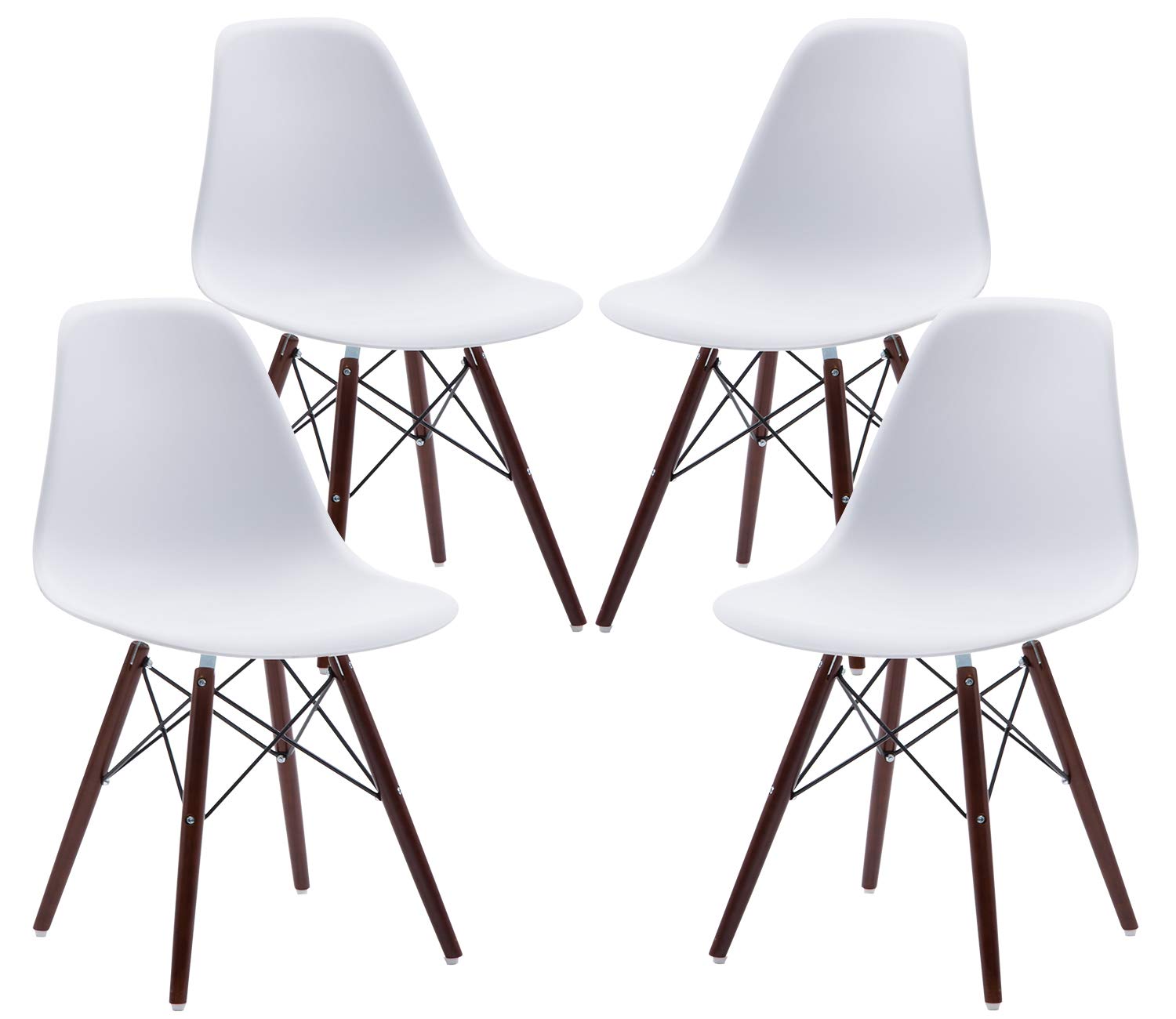 Phoenix Home Kenitra Contemporary Plastic Dining Chair, Bone White, Set of 4