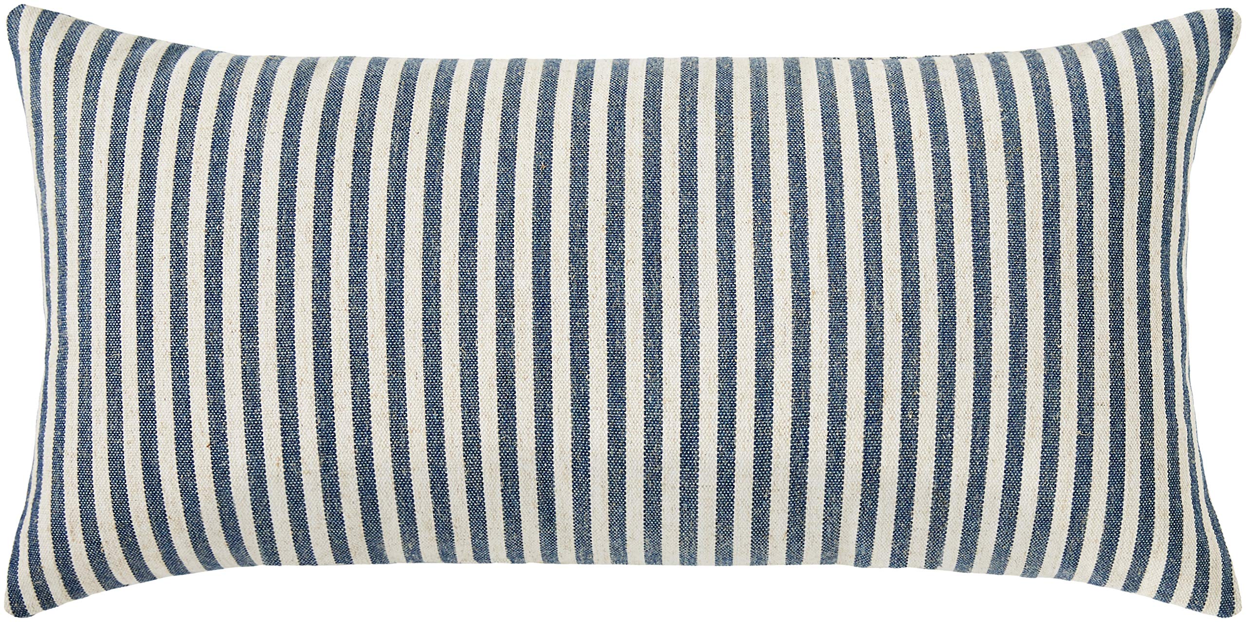 Amazon Brand – Ravenna Home Casual Striped Throw Pillow - 24 x 12 Inch, Navy