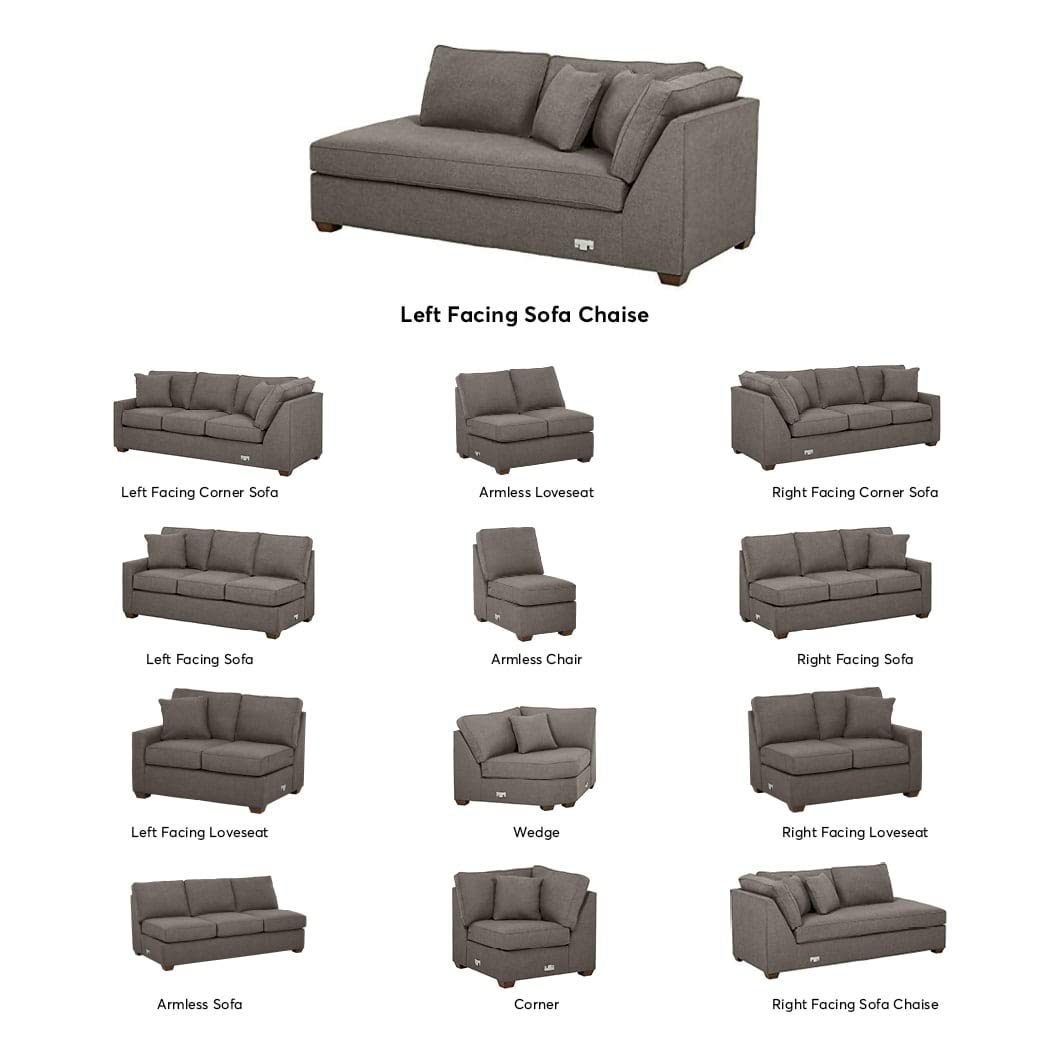 Amazon Brand – Stone & Beam Bagley Sectional Component, Left-Facing Sofa Chaise, Fabric, 41"W, Stone