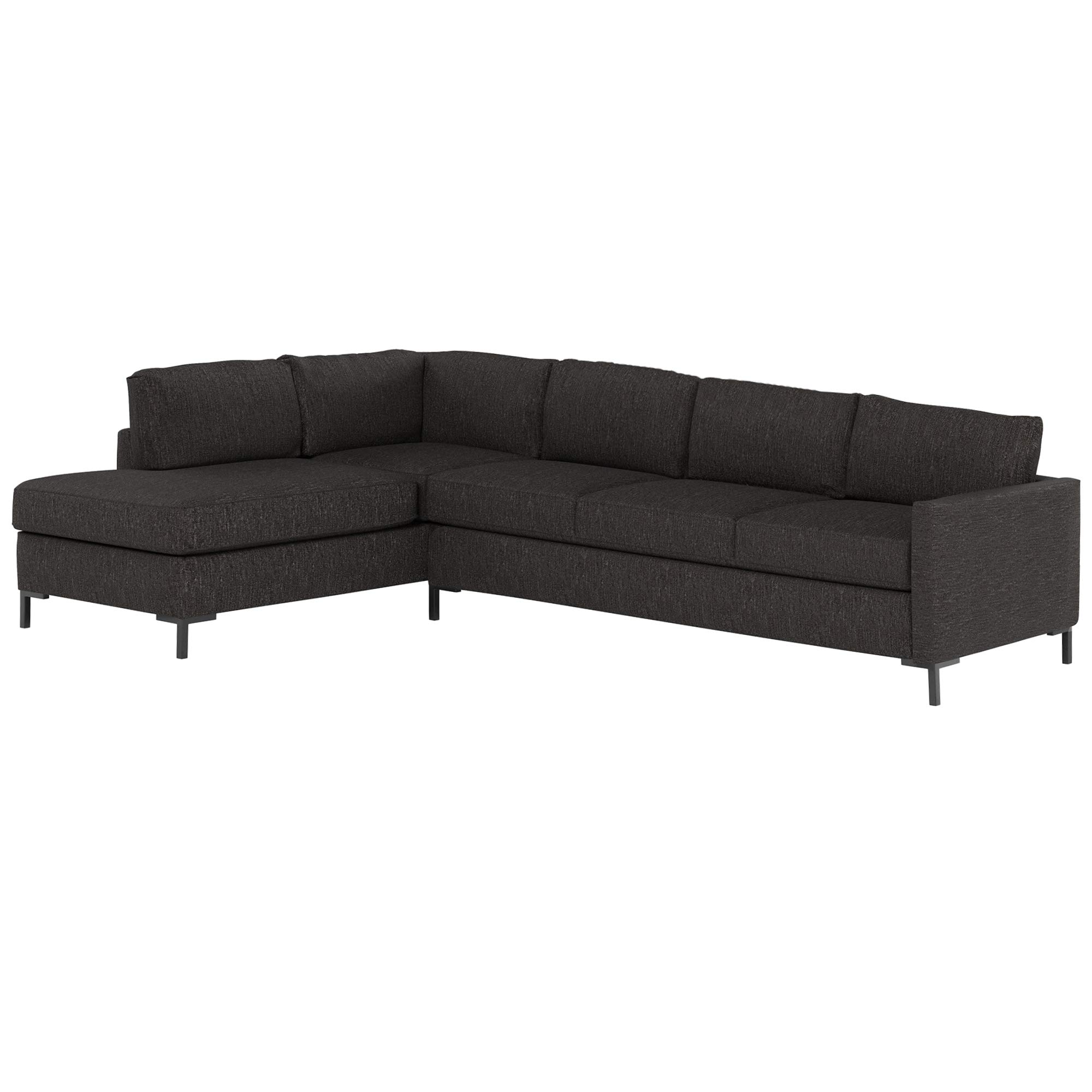 Amazon Brand – Rivet Edgewest Low Back Modern Left L-Sectional, 116"W, Slate Brown