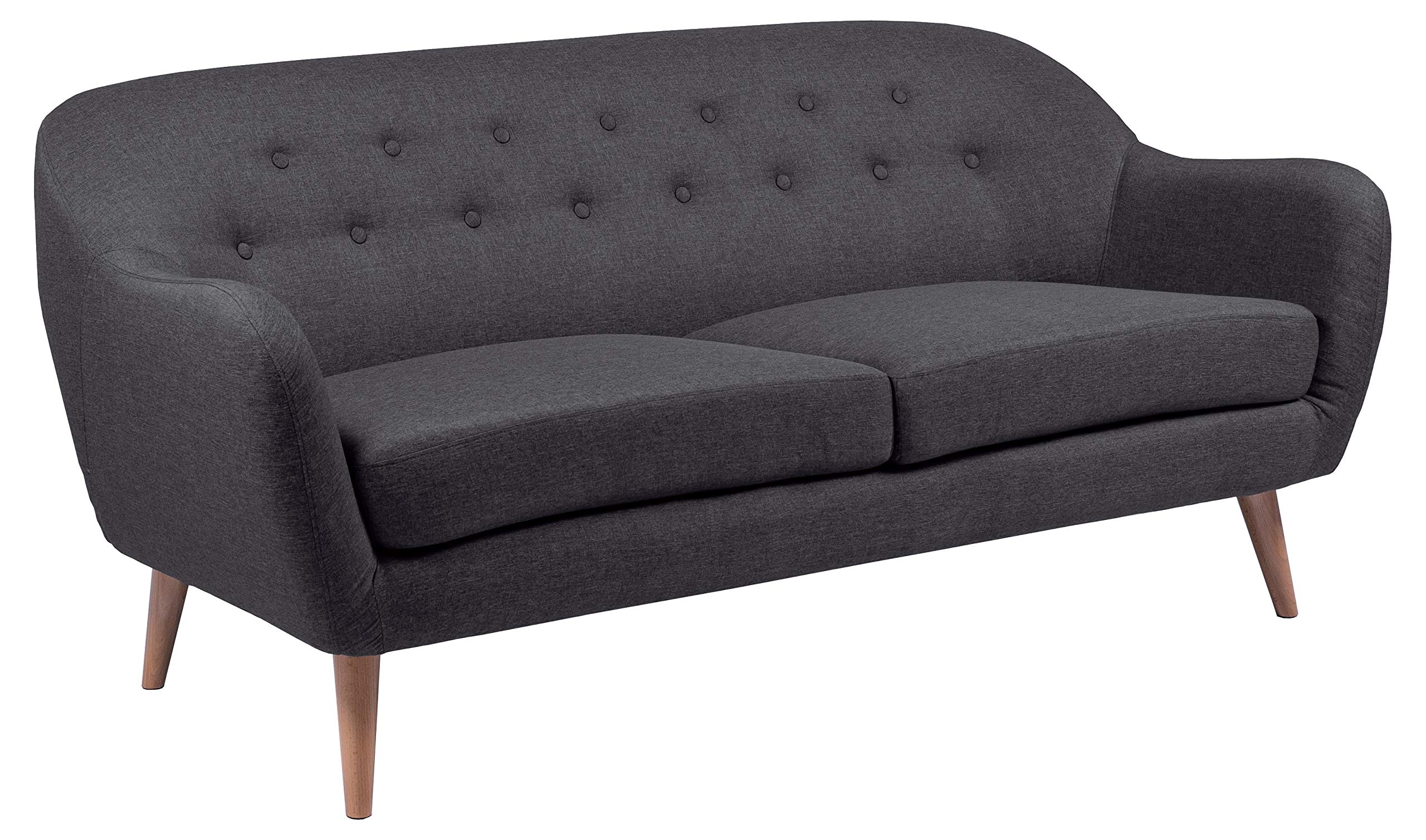 Amazon Brand - Movian Lina - Divano a 2 posti e mezzo, 82 x 184 x 82 cm (Lu x La x A), grigio, gambe in faggio laccato