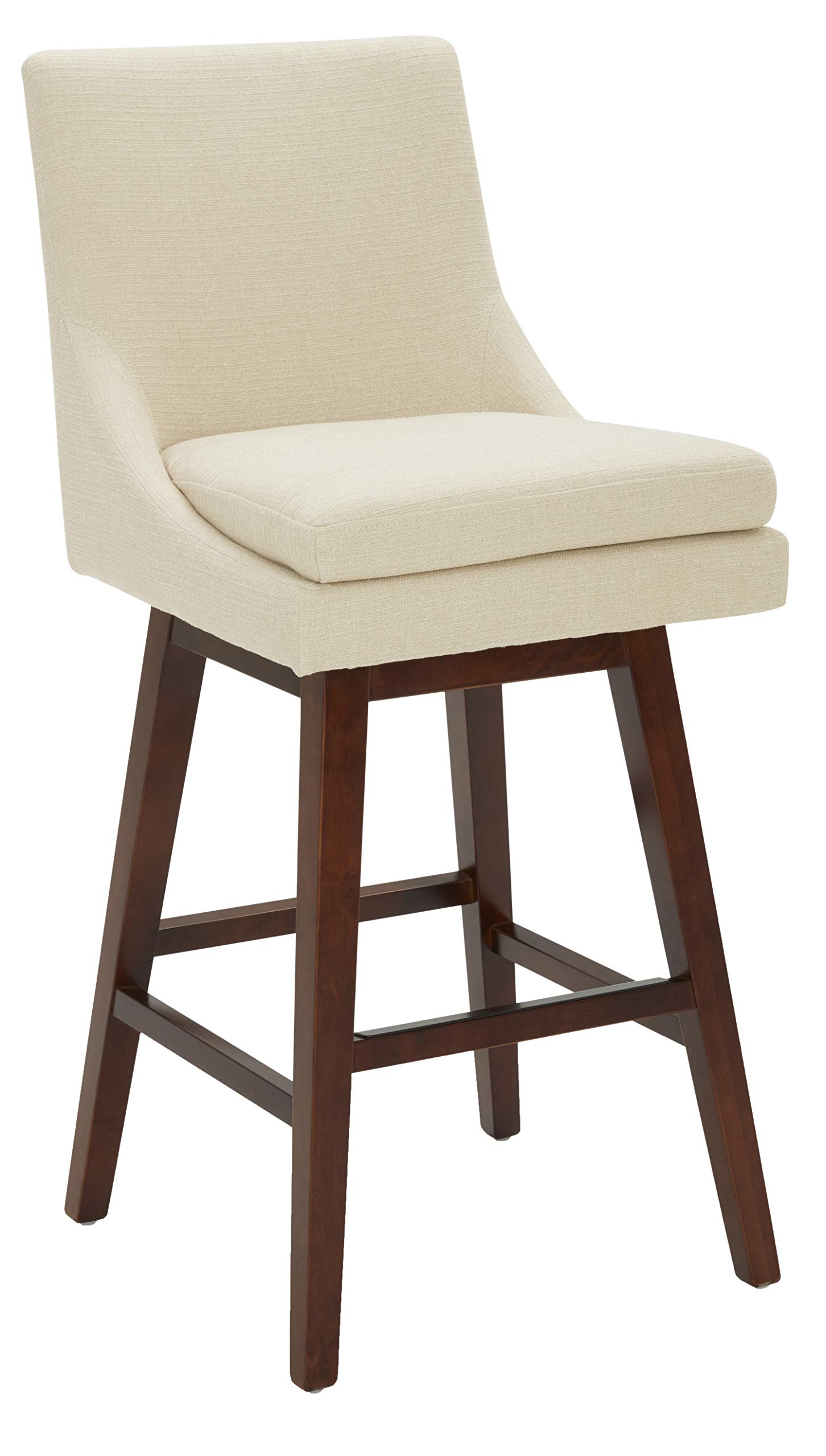 Amazon Brand – Stone & Beam Alaina Contemporary High-Back, Swivel Seat Barstool, 43"H, Beige
