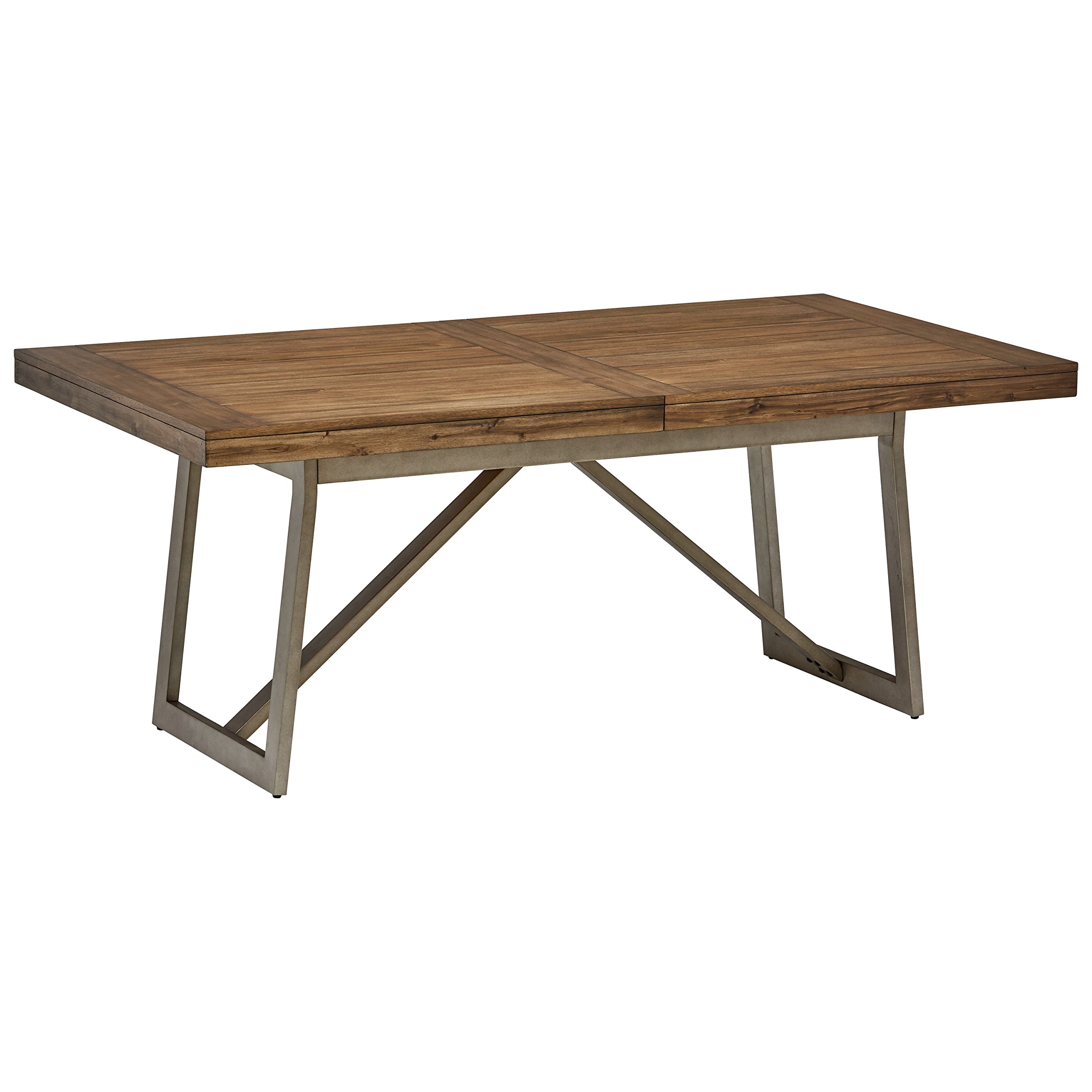 Amazon Brand – Stone & Beam Hughes Casual Farmhouse Wood Dining Kitchen Table, 60-80"L, Brown