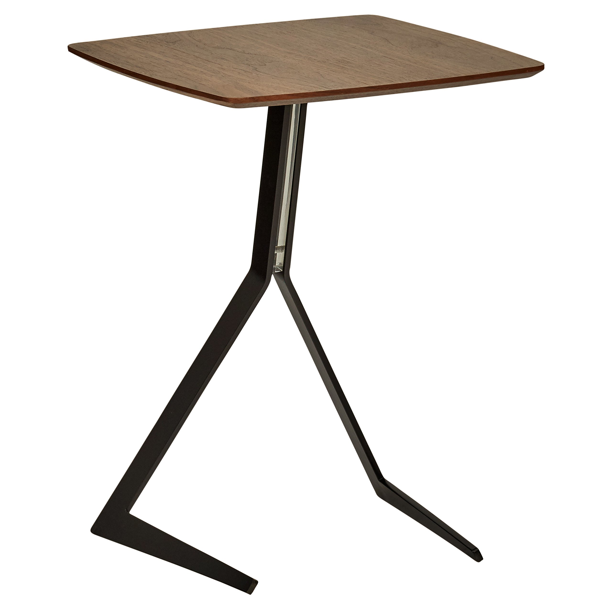 Amazon Brand – Rivet Industrial Tilted Wood and Metal Side End Table, 17.3"W, Walnut