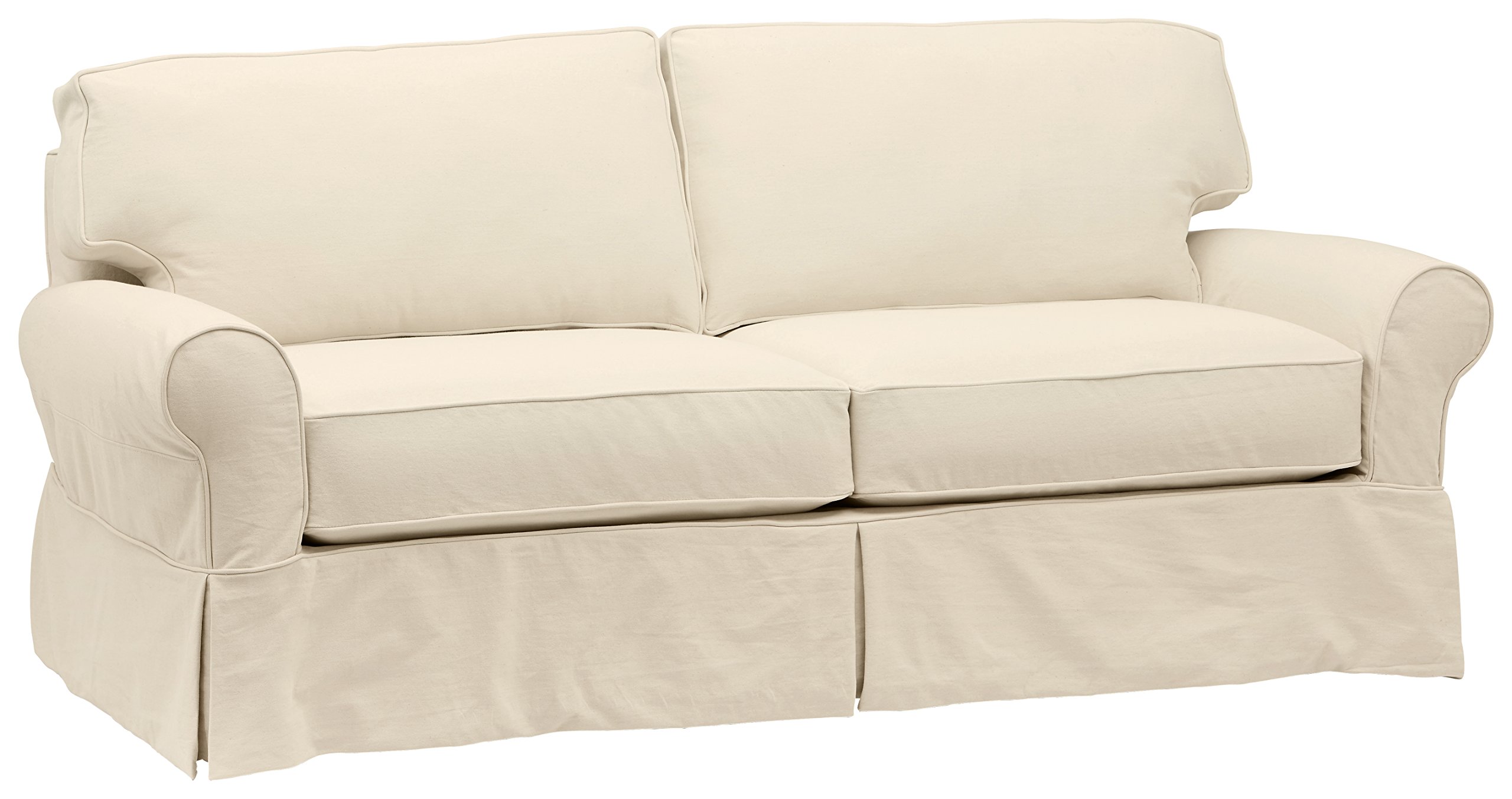 Amazon Brand – Stone & Beam Carrigan Modern Sofa Couch with Slipcover, 88.5"W, Natural