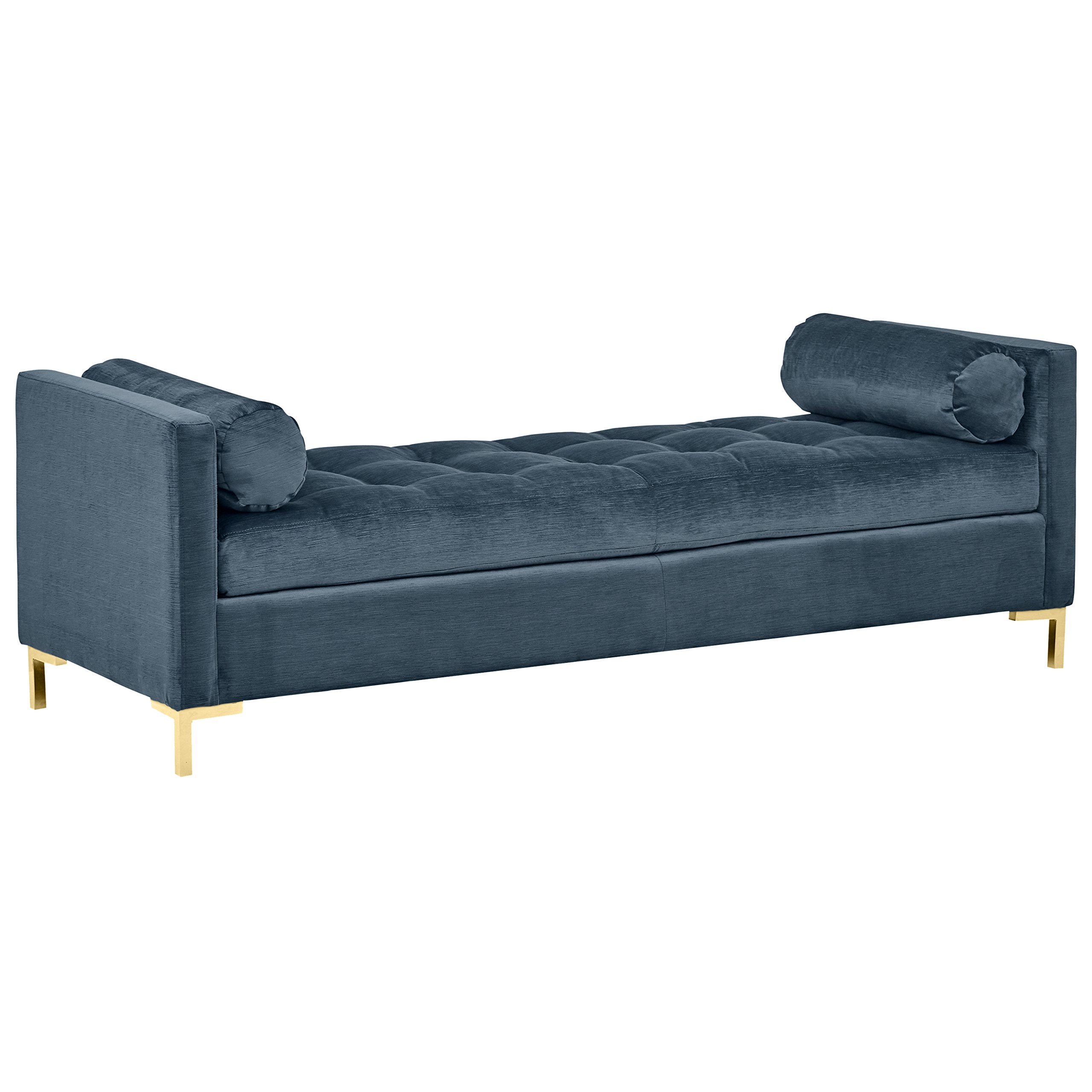 Amazon Brand – Rivet Uptown Mid-Century Velvet Tufted Customizable Daybed Sofa, 78"W, Shadow &amp; Brass
