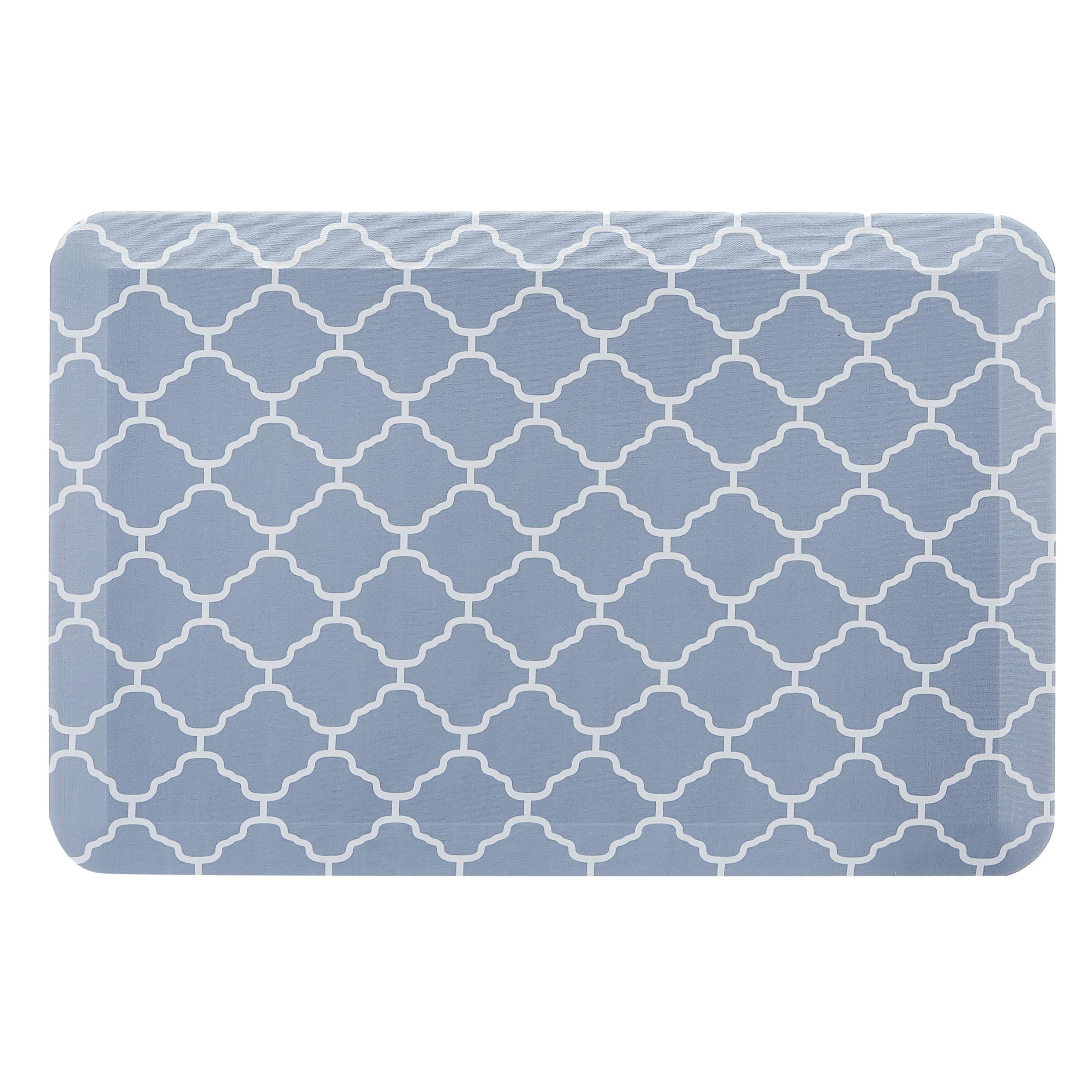 Amazon Basics Anti-Fatigue Standing Comfort Mat for Home Kitchen and Office - 20" x 30", Blue Pattern