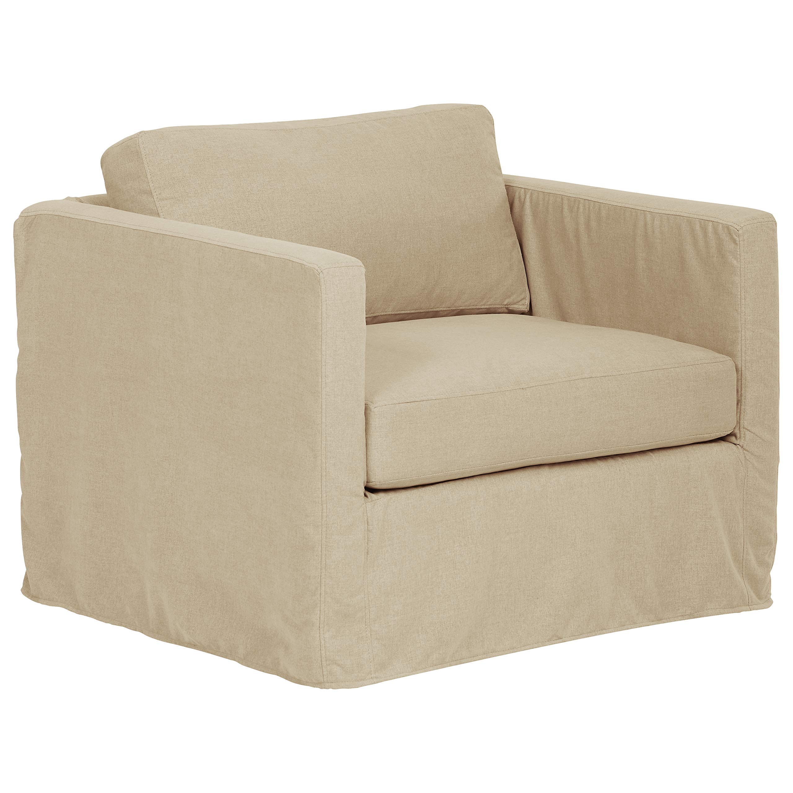 Amazon Brand – Stone & Beam Andover Slipcover Chair, 38"W, Linen Fabric