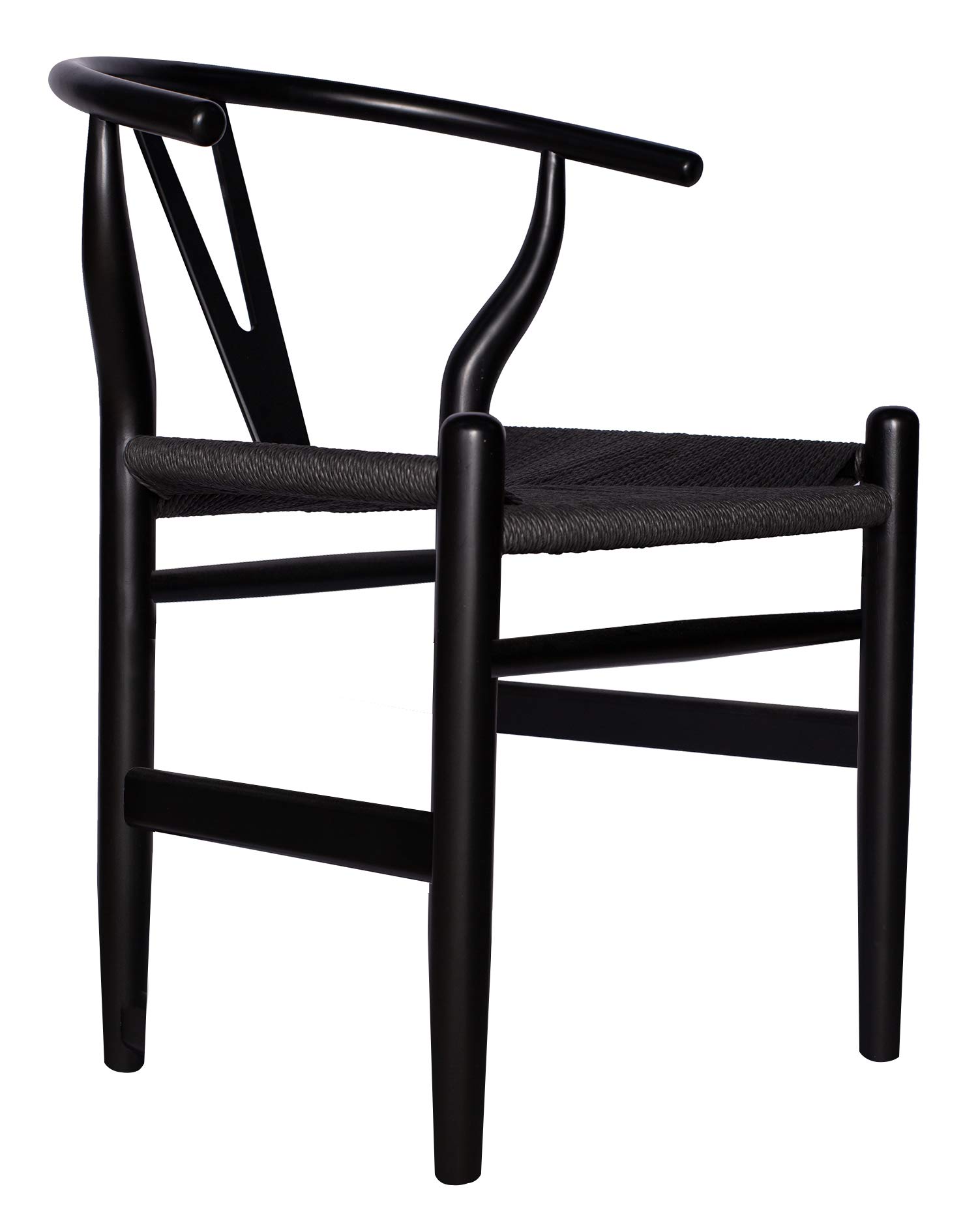 Stone & Beam Classic Wishbone Dining Chair, 22.4"W, Black / Black