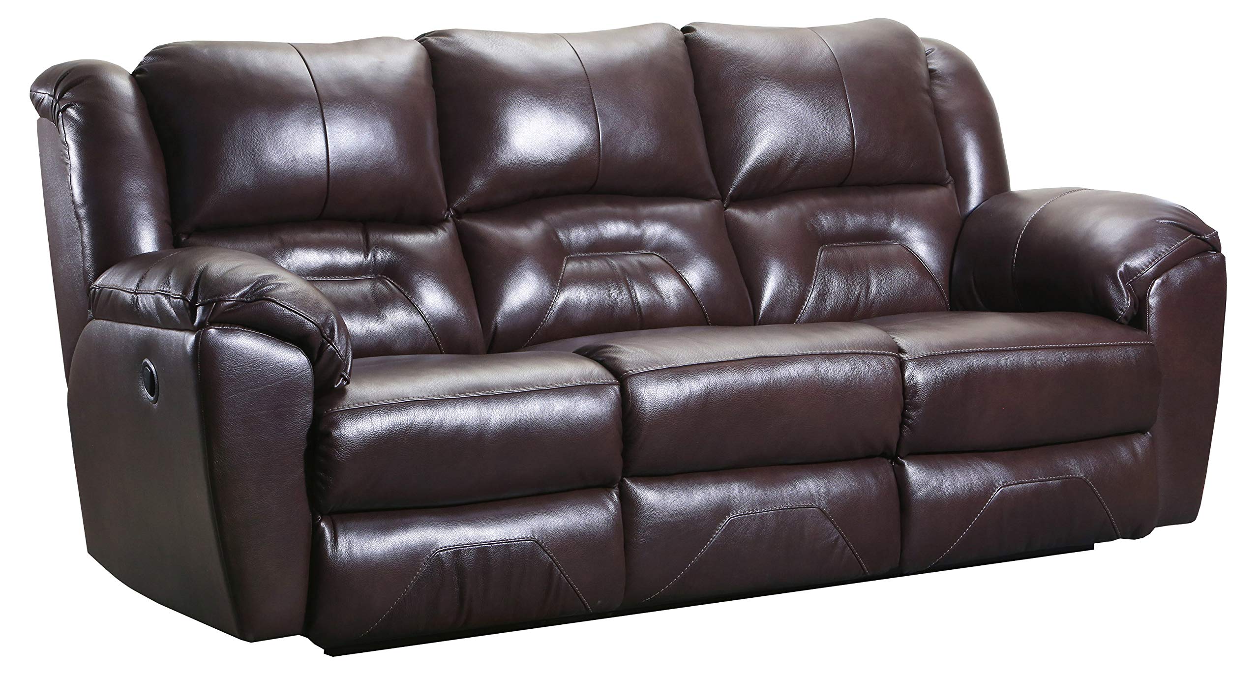 Amazon Brand – Ravenna Home Maplewood Reclining Sofa, 92"W, Leather, Dark Roast
