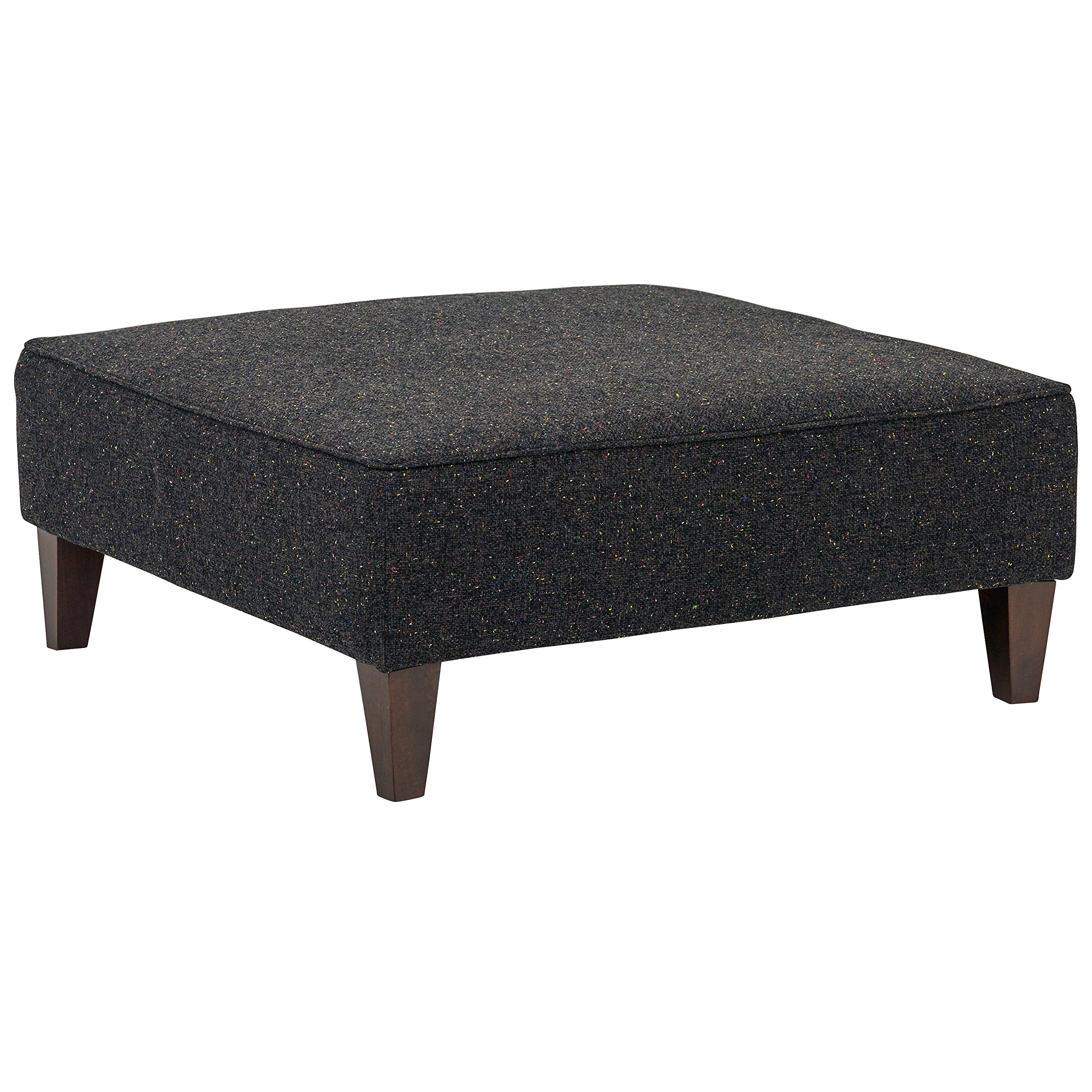 Amazon Brand – Rivet Modern Oversized Upholstered Square Ottoman, 38"W, Black Jack