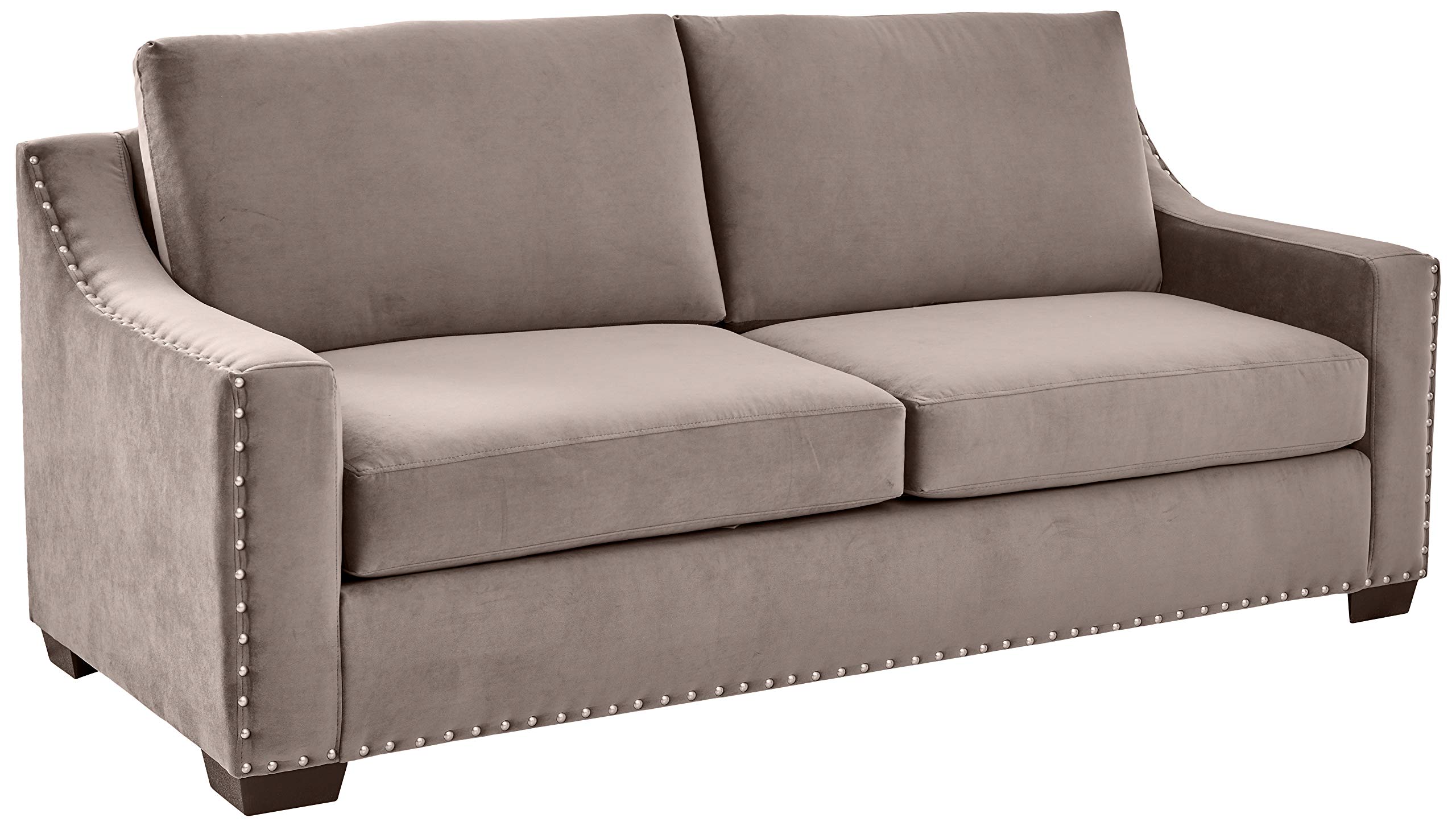Amazon Brand – Ravenna Home Mayes Sloped Nailhead Sofa, 87"W, Grey