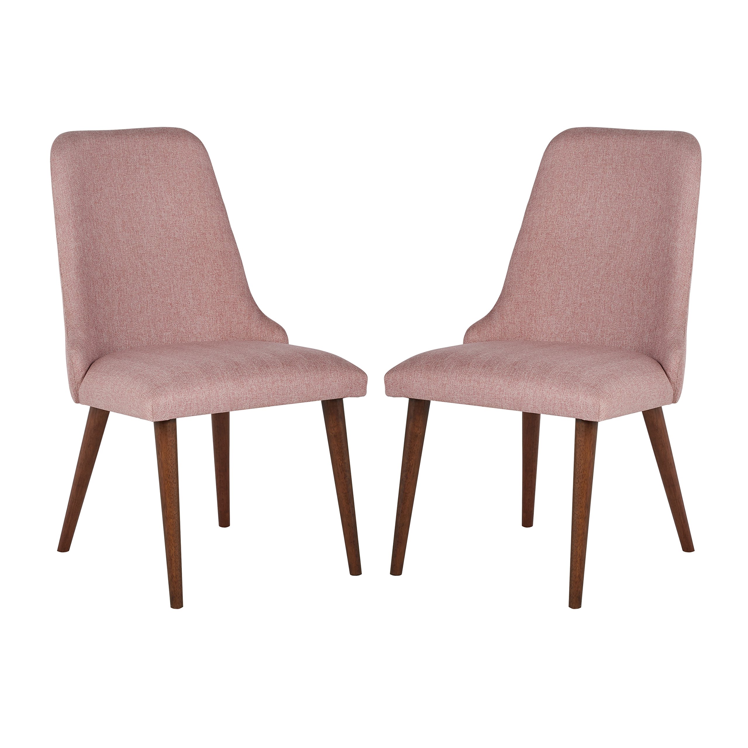Amazon Brand – Rivet Federal Mid-Century Modern Wood Dining Kitchen Chairs, Upholstered, Set of 2, Red
