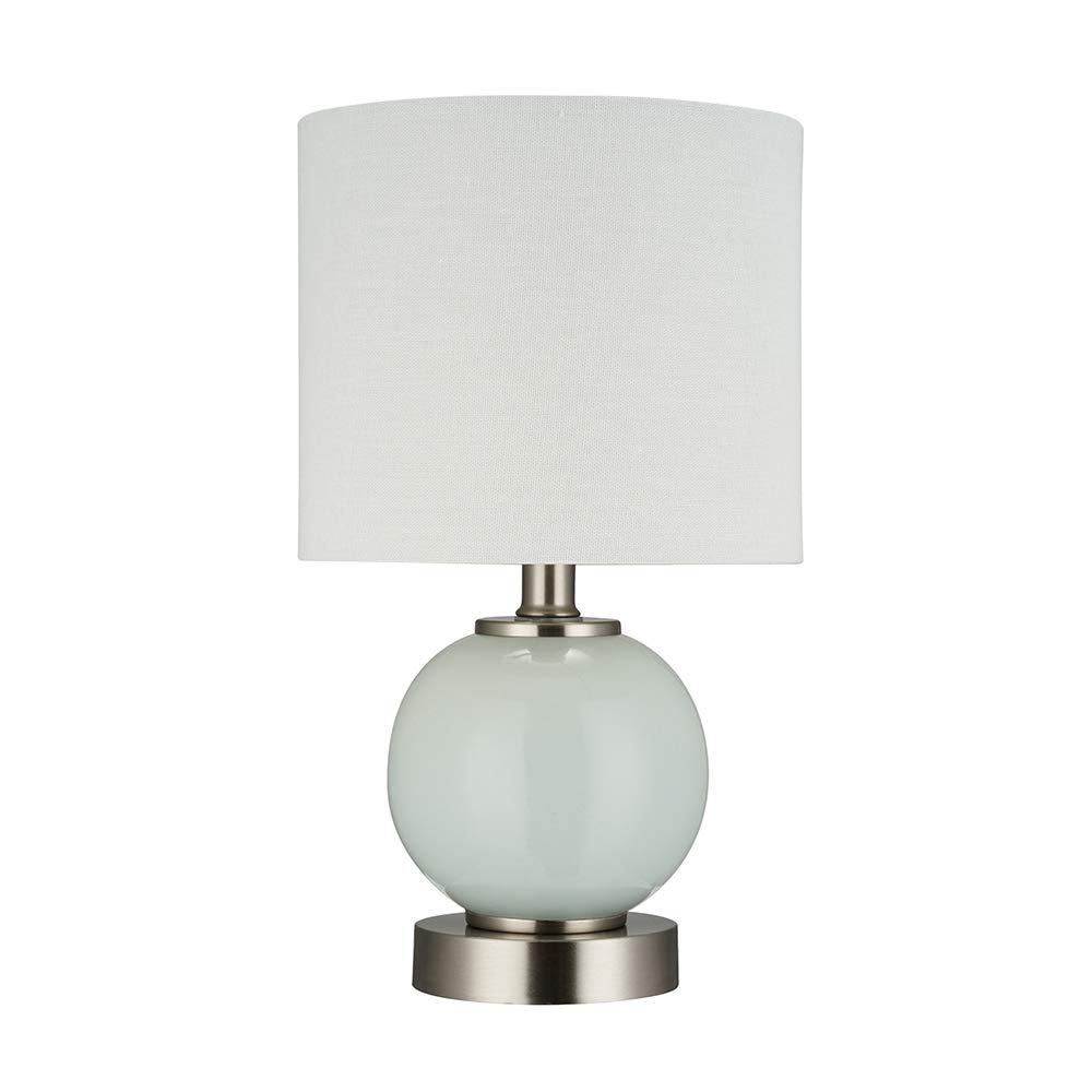 Amazon Brand – Ravenna Home Textured Round Ceramic Base Table Lamp with LED Light Bulb, 14.25"H, Sea Green