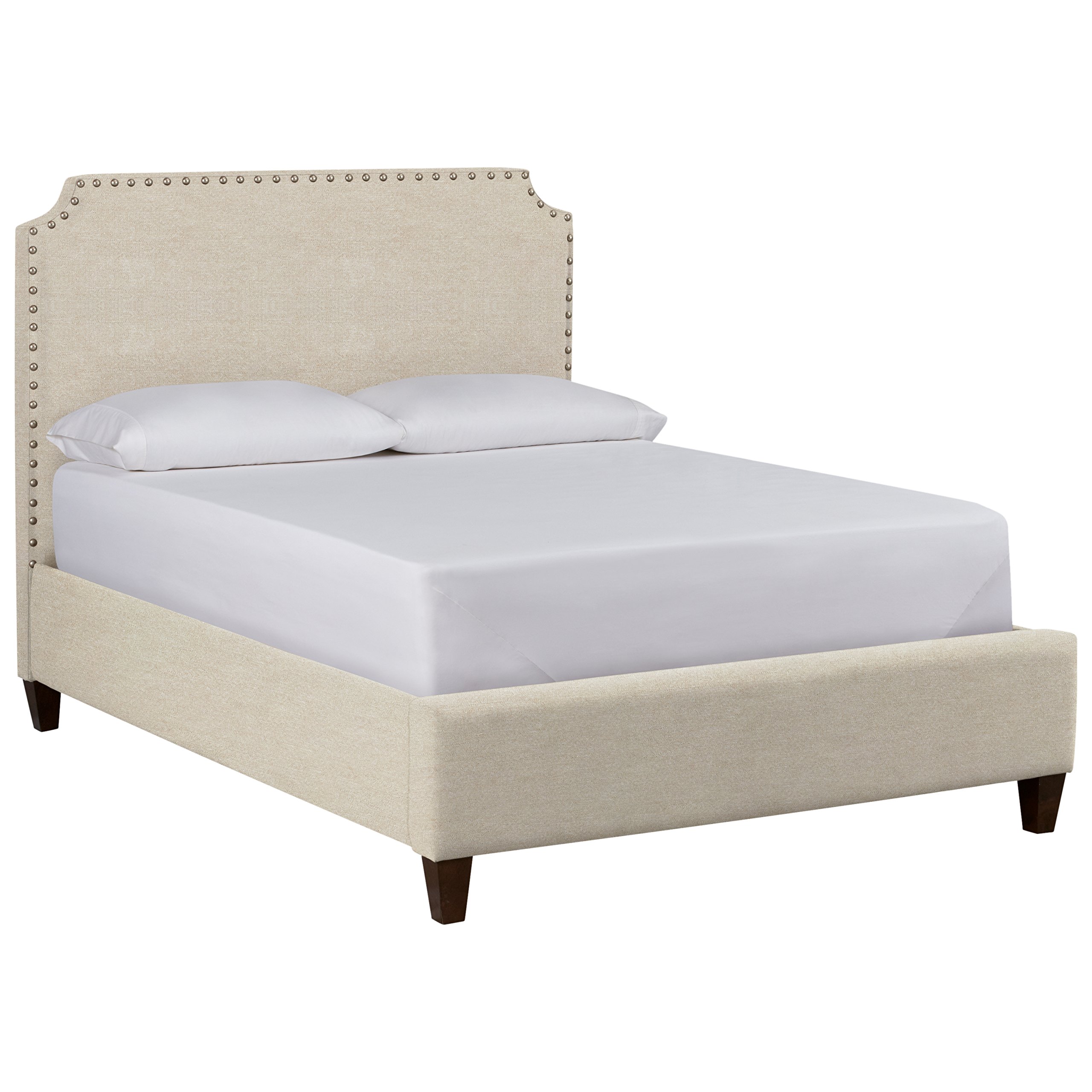 Amazon Brand – Stone & Beam Tisbury Nailhead Trim Queen Bed, 66"W, Curious Pearl