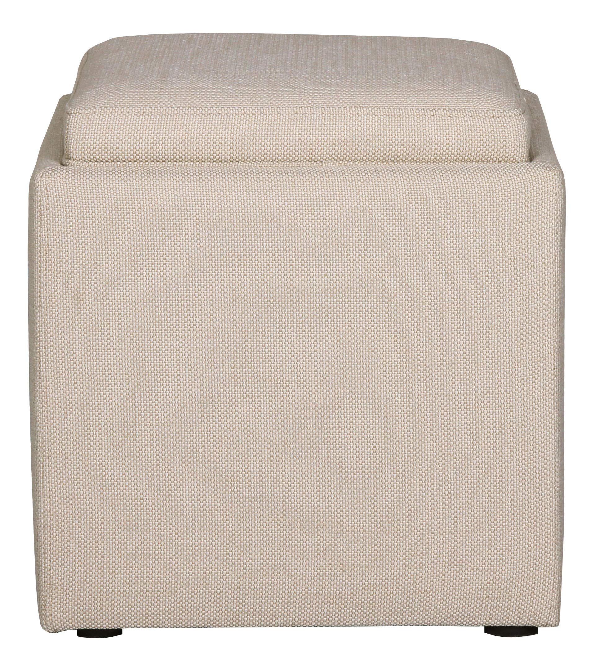 Amazon Brand – Rivet Ross Modern Fabric Lift-Top Storage Ottoman Pouf, 17.7"W, Marshmallow