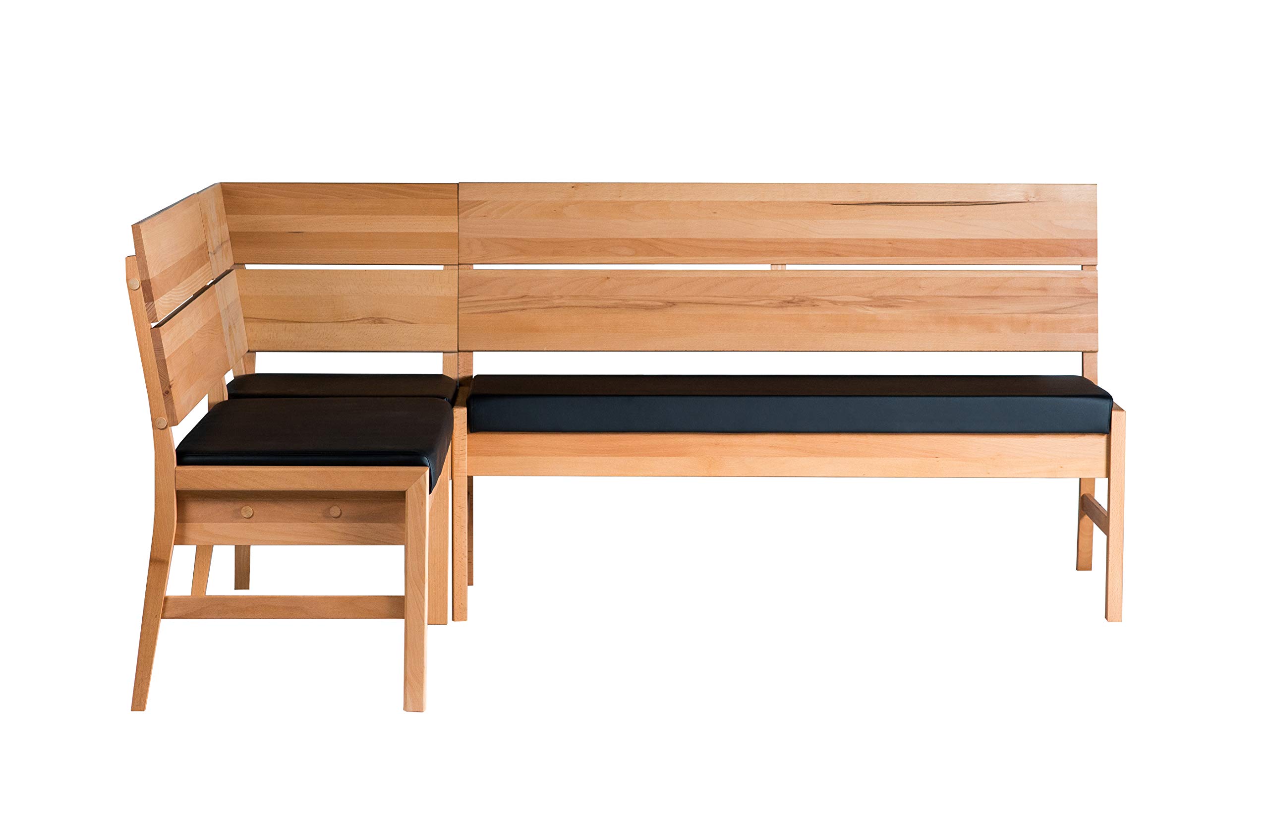 Marca Amazon - Alkove - Hayes - Banco de madera maciza para rincón con asiento tapizado (haya)