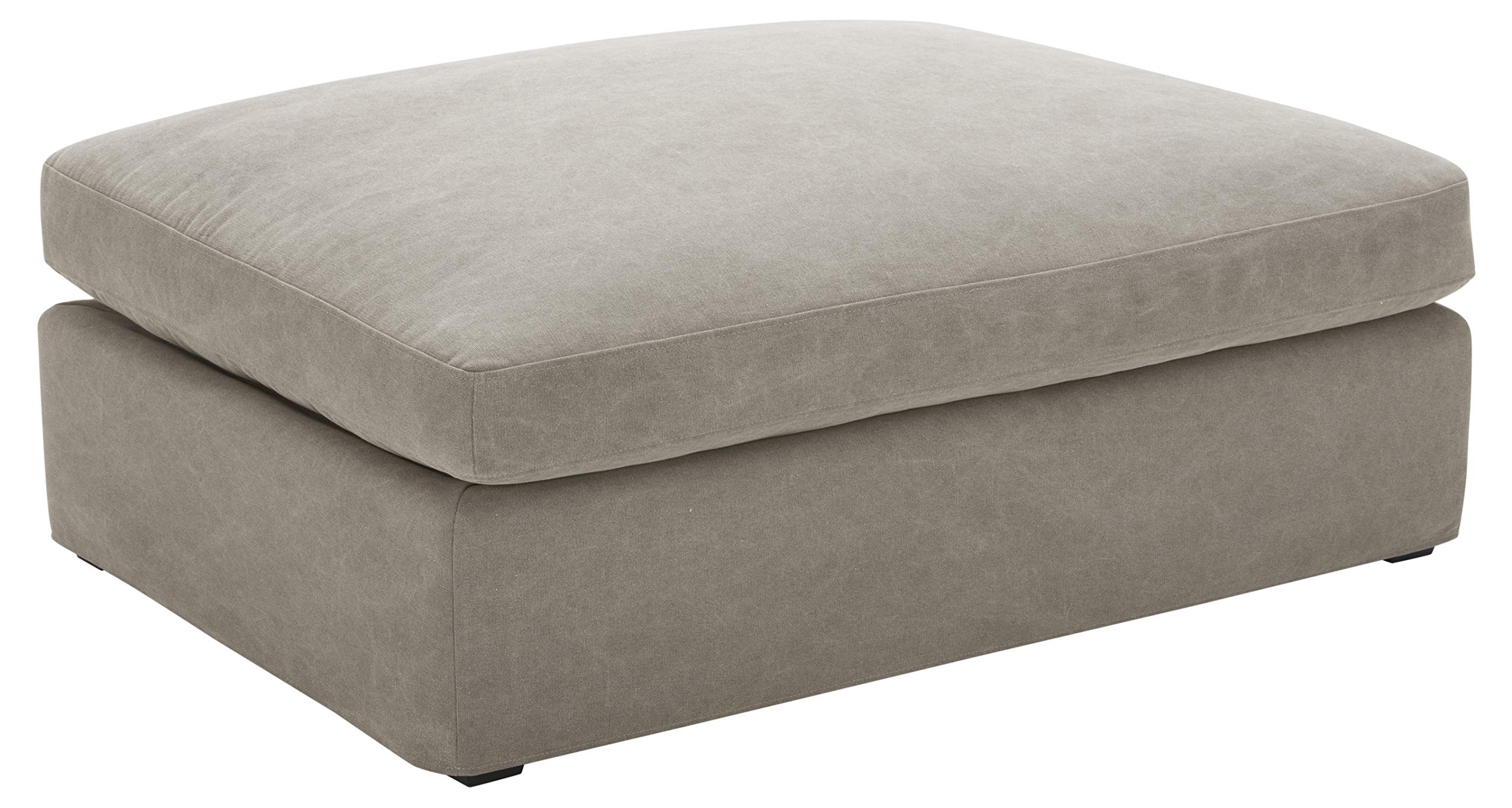 Amazon Brand – Stone & Beam Faraday Down-Filled Ottoman, 33"W, Light Grey
