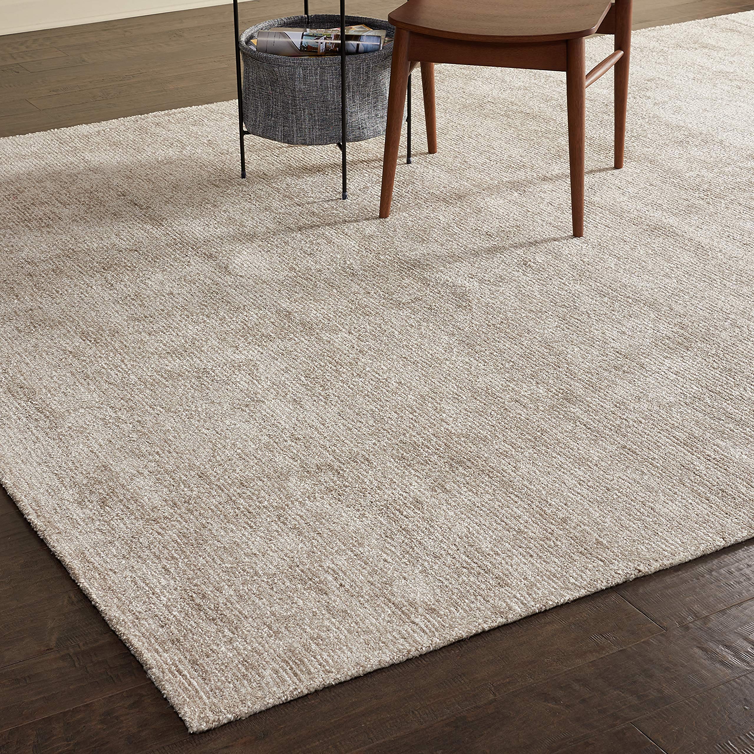 Amazon Brand – Rivet Contemporary Striated Jute Area Rug, 10' 6" x 8', Oatmeal