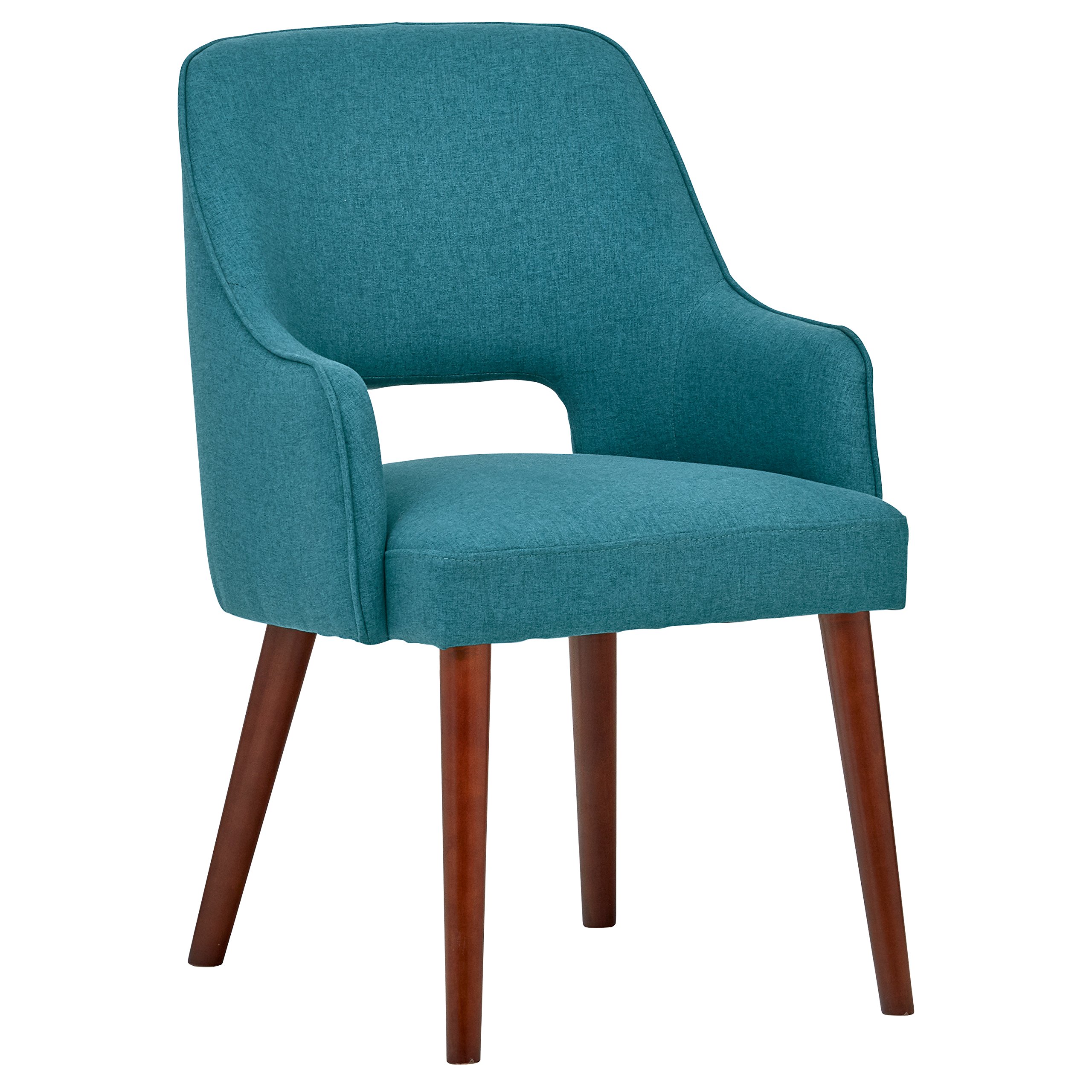 Amazon Brand – Rivet Malida Mid-Century Modern Open Back Kitchen Dining Room Accent Chair, 33"H, Aqua