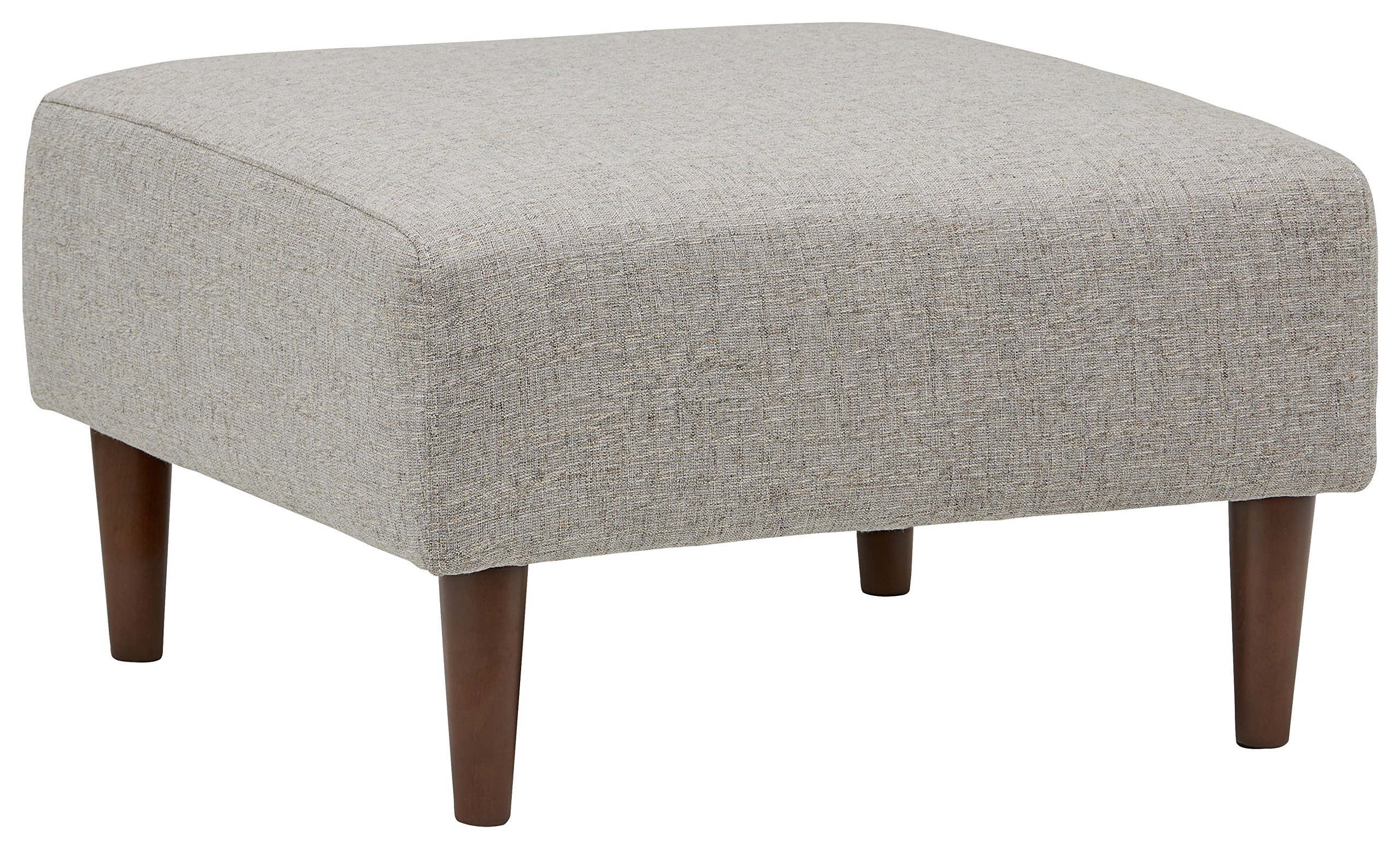 Amazon Brand – Rivet Ava Mid-Century Modern Upholstered Ottoman, 25.6"W, Light Grey