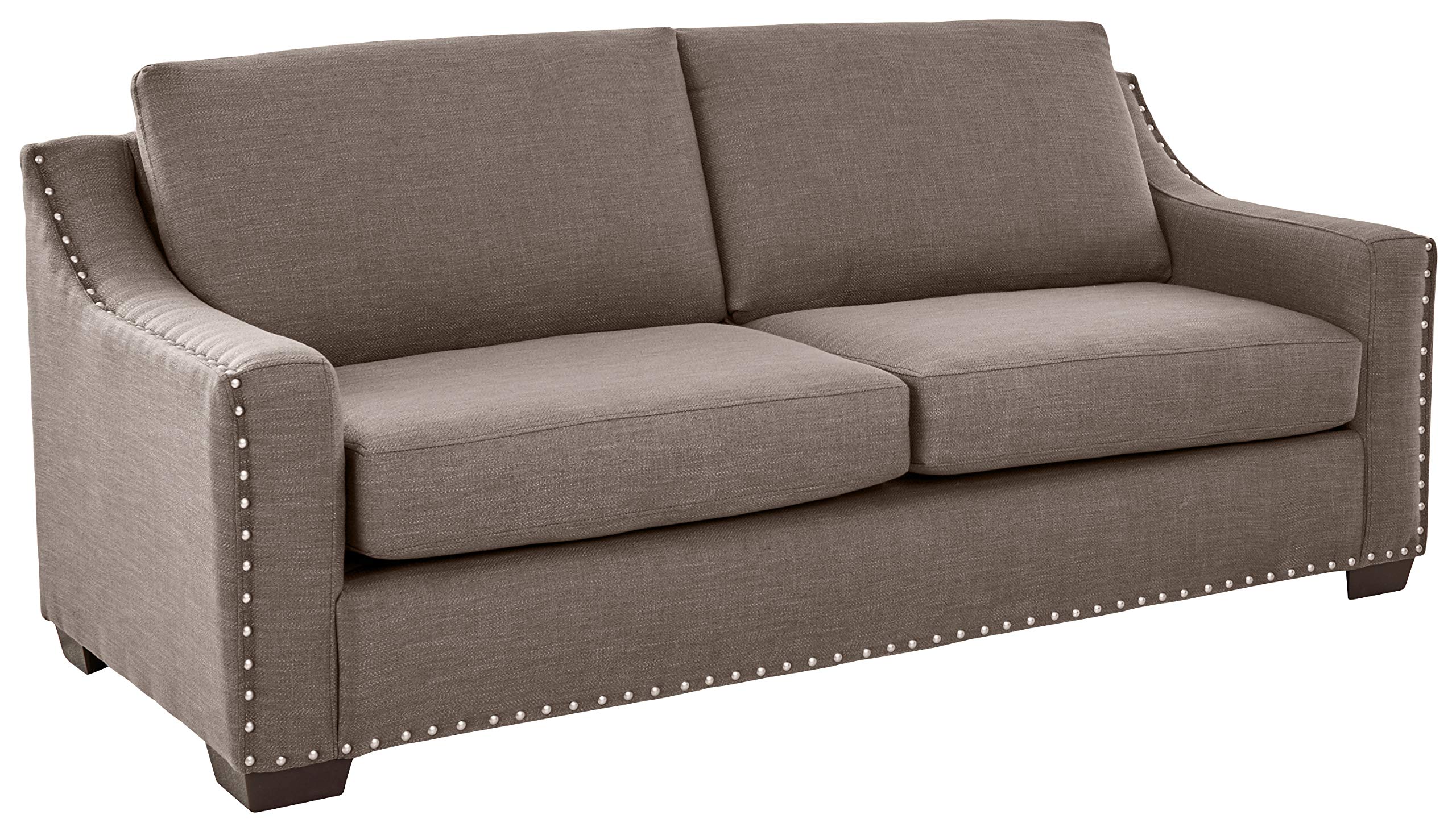 Amazon Brand – Ravenna Home Mayes Sloped Nailhead Sofa, 87"W, Pewter