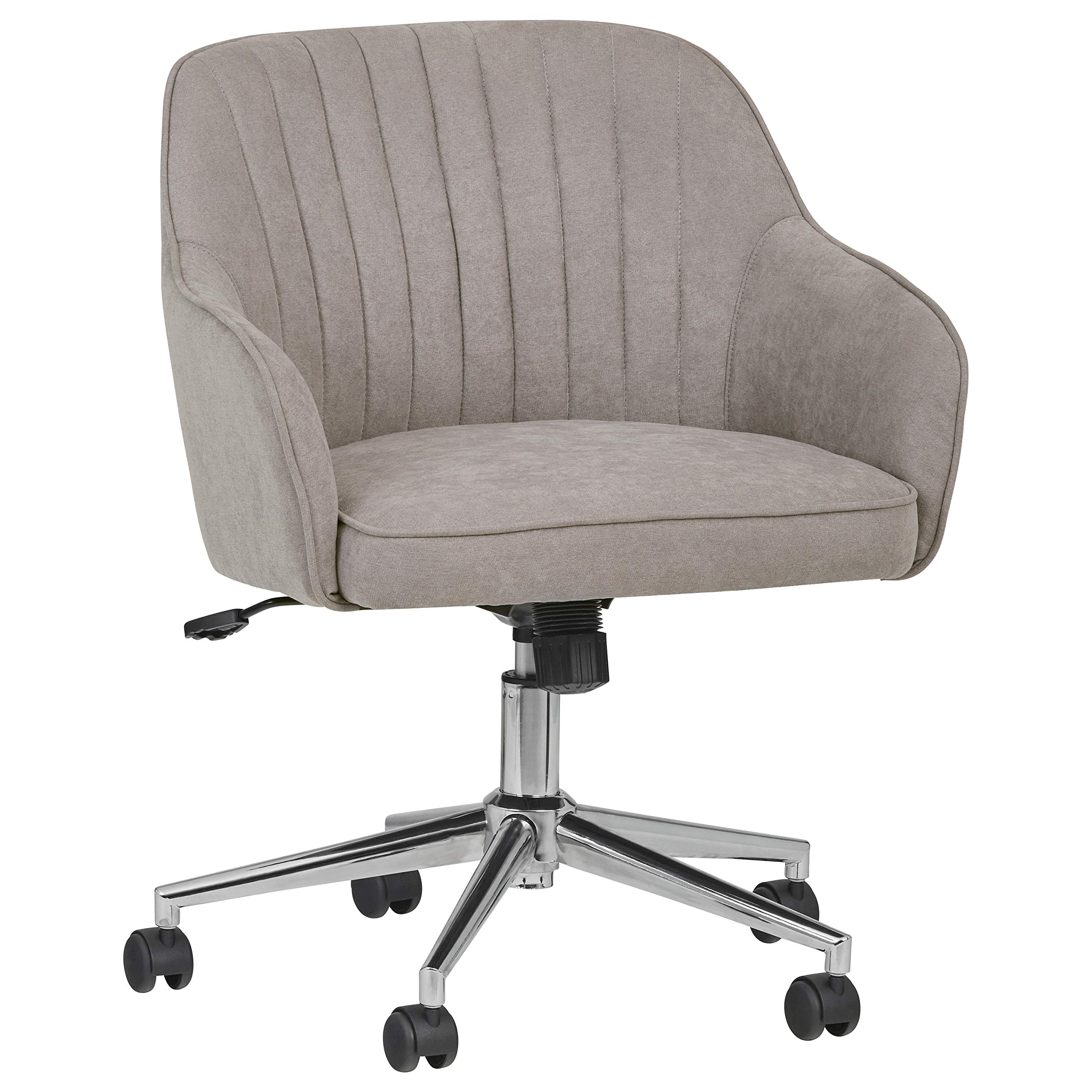 Amazon Brand – Rivet Modern Upholstered Swivel Office Chair, 25"W, Gray