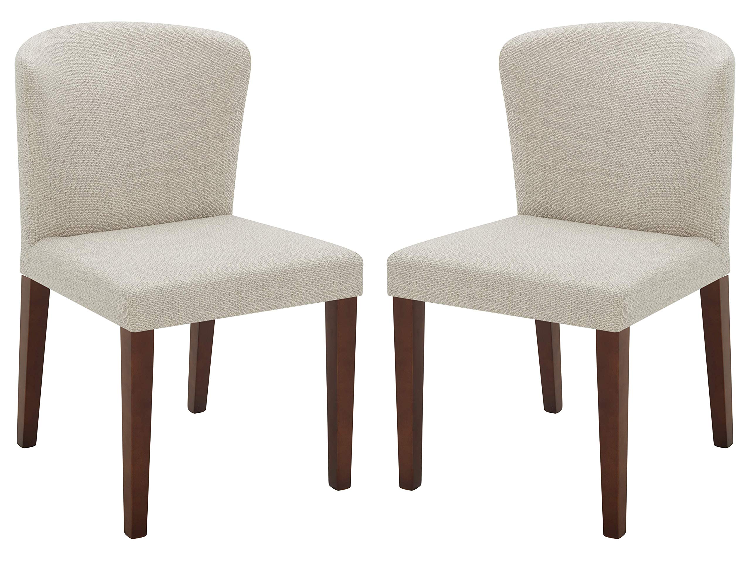 Amazon Brand – Rivet Eli Modern Curved-Back Dining Chair, Set of 2, 19.3"W, Stucco