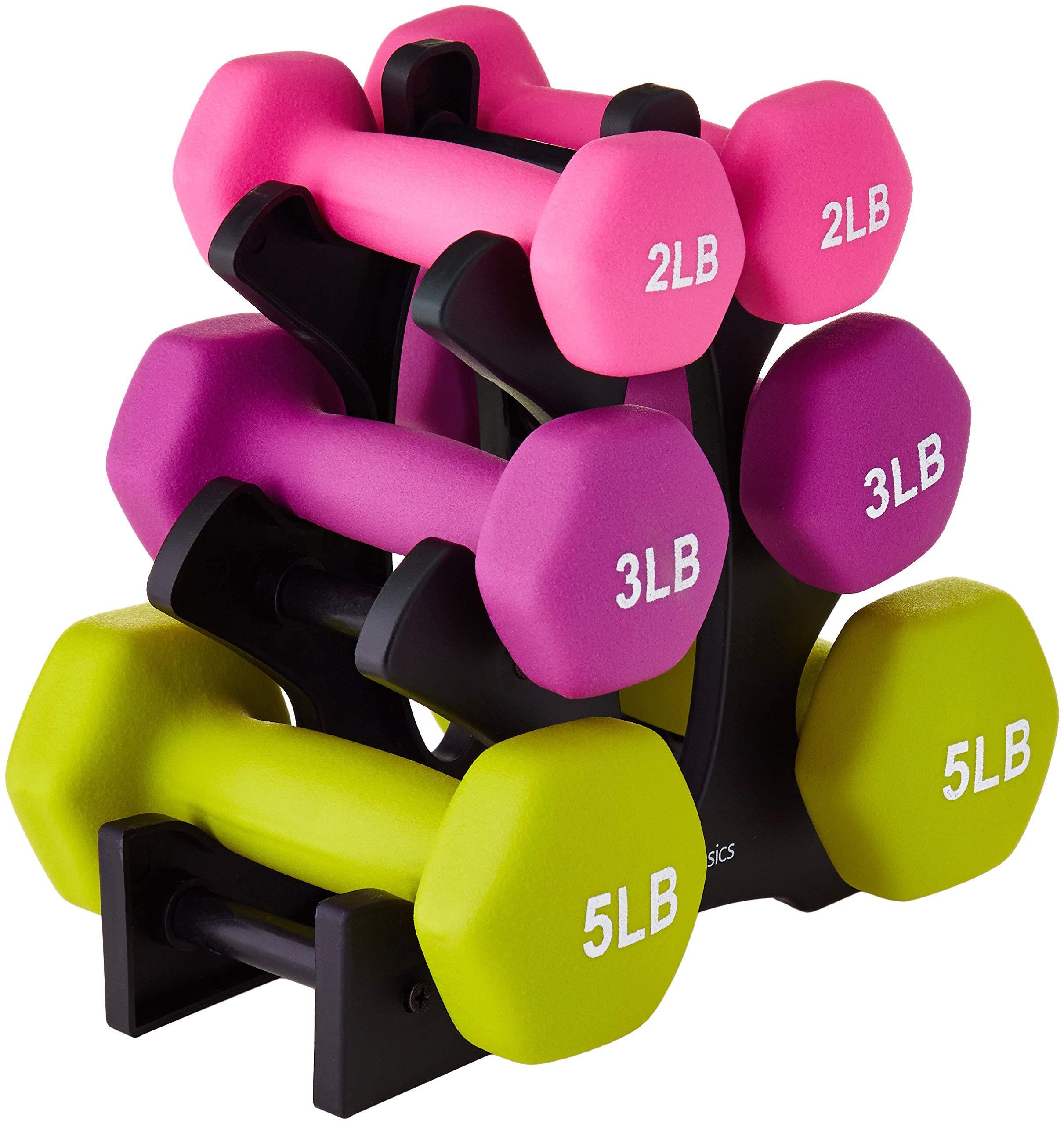 (Renewed) AmazonBasics 20-Pound (9.07 Kg) Dumbbell Set with Stand