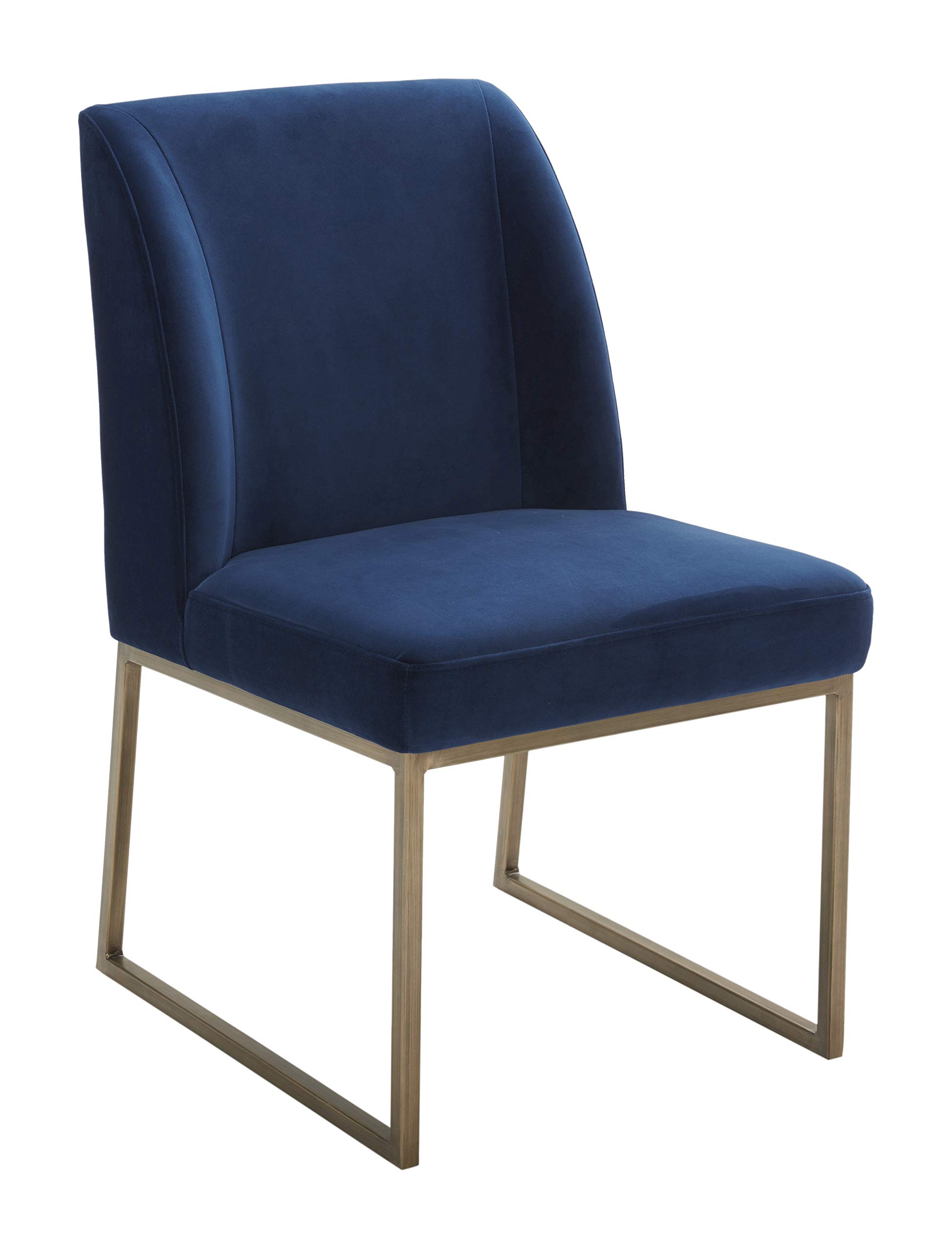 Amazon Brand – Rivet Contemporary Brass-Framed Dining Chair, 34"H, Ink