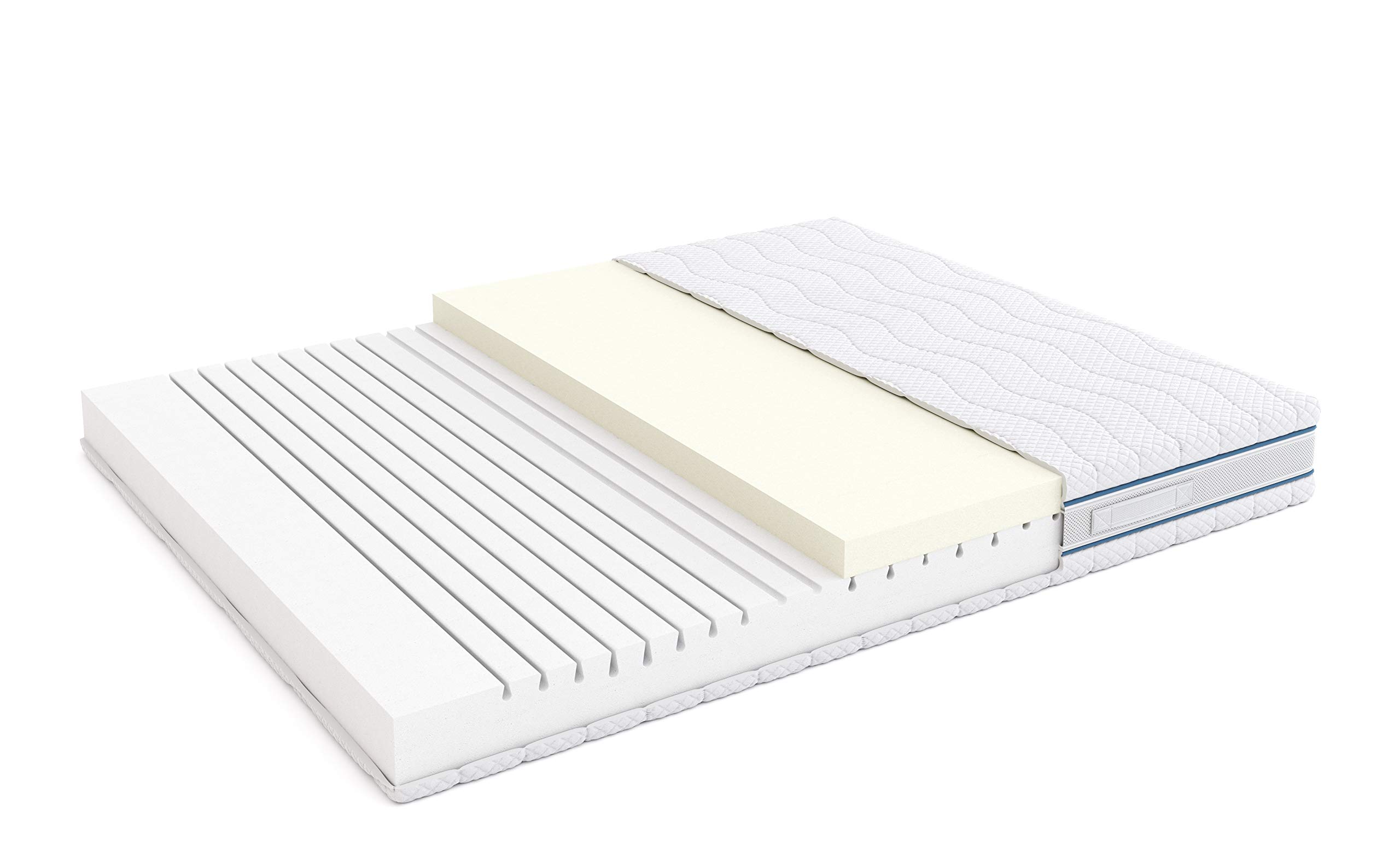 Marque Amazon - Alkove - Matelas en mousse à mémoire de forme à 7 zones, avec housse amovible à traitement Sanitized®, 90 x 190 x 23 cm