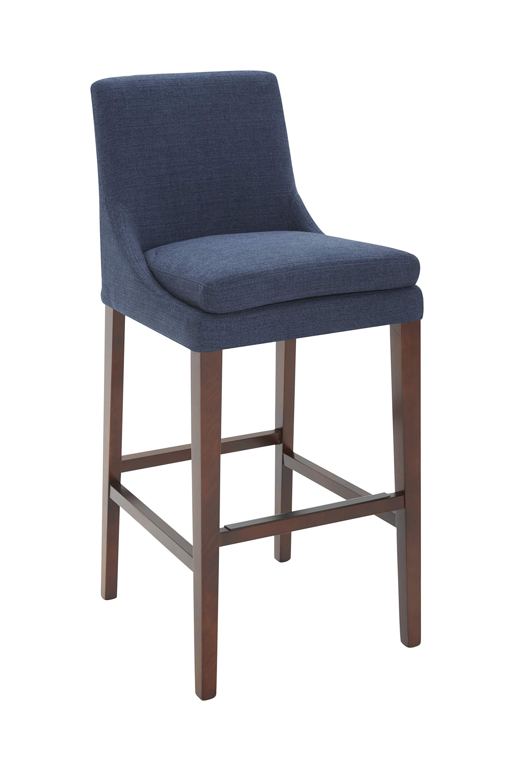 Amazon Brand – Stone & Beam Elise Upholstered Barstool, 42.5"H, Midnight Blue