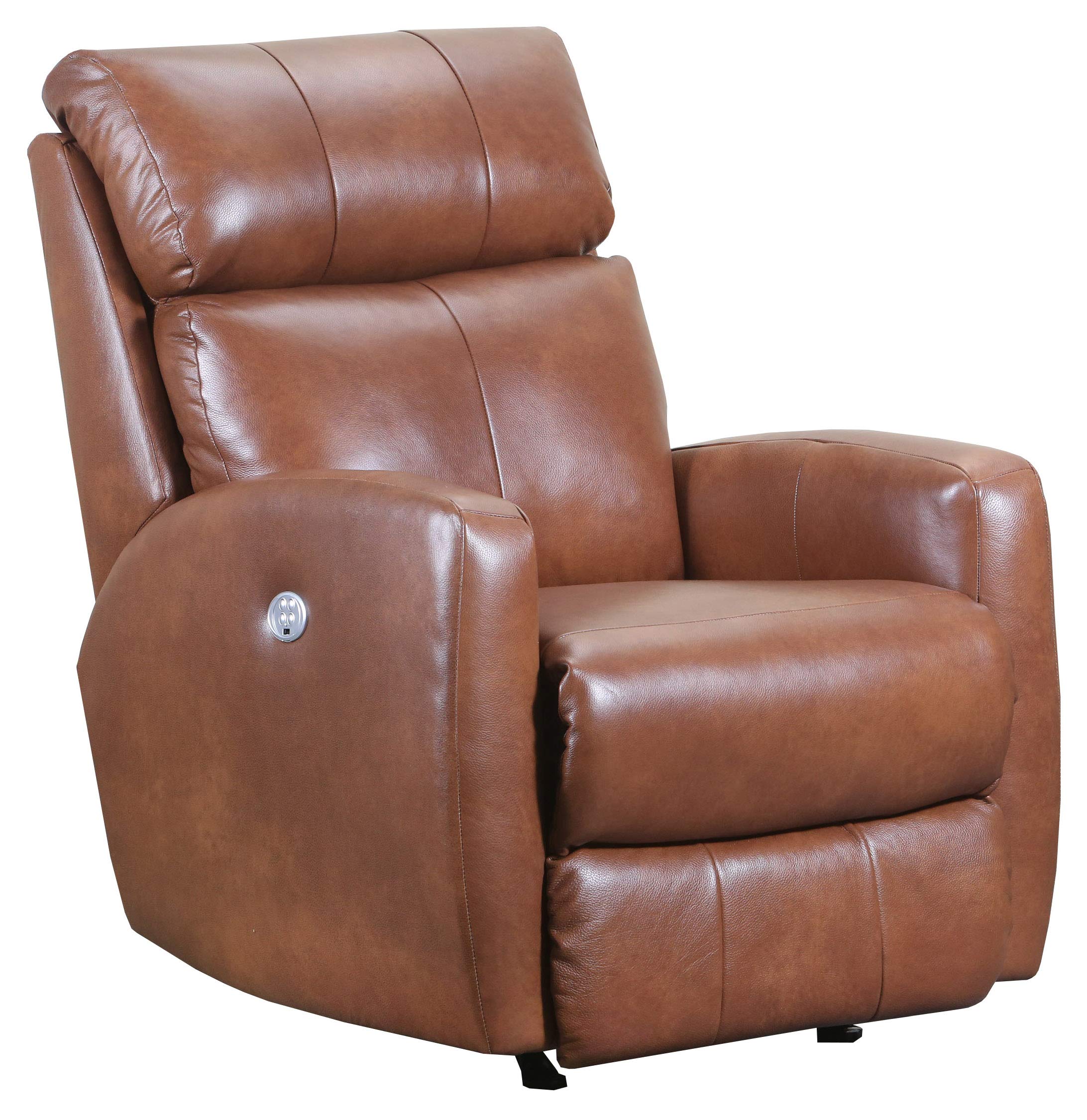 Amazon Brand – Ravenna Home Cornell Power Headrest Rocker Recliner, 40"H, Leather, Amber
