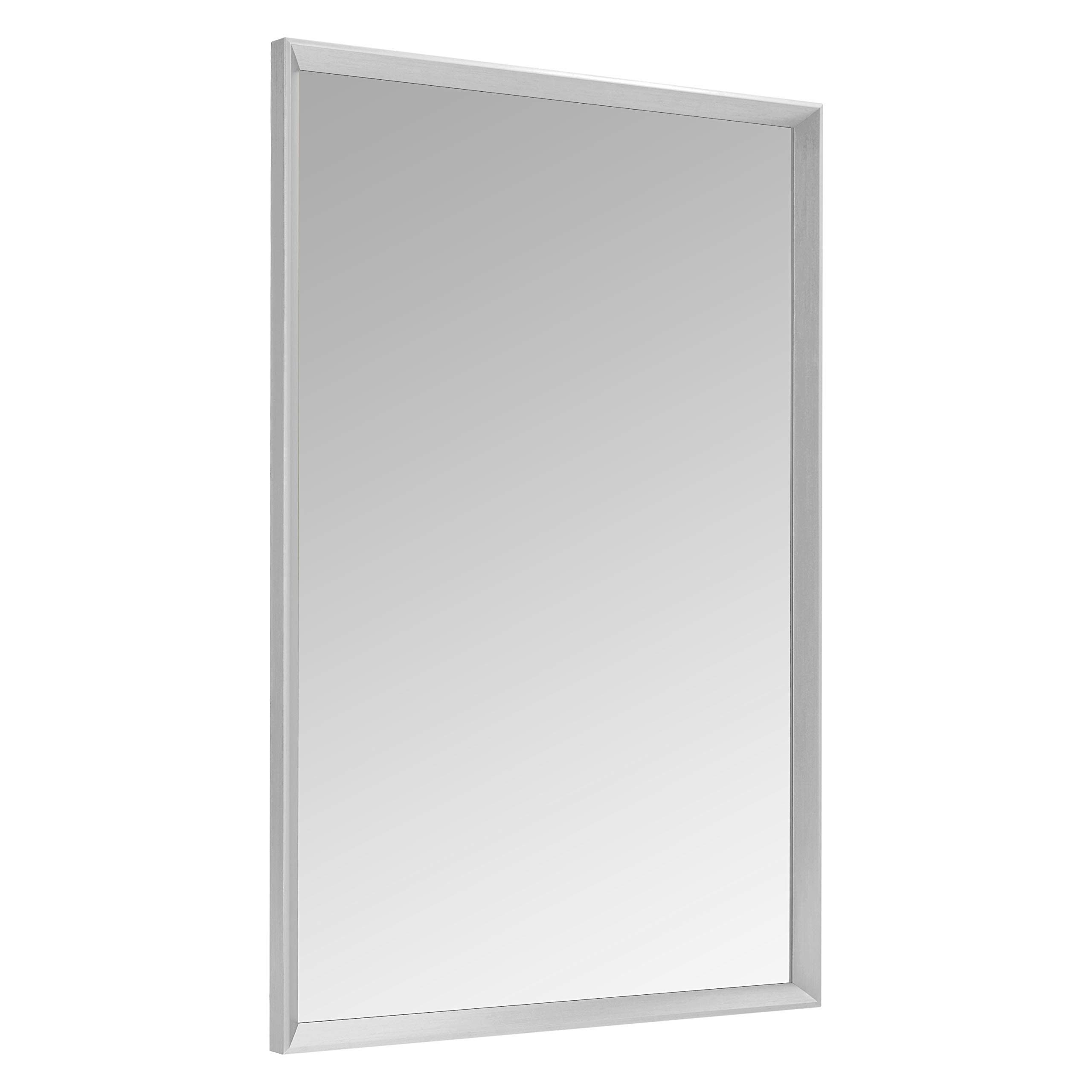 Amazon Basics Rectangular Wall Mirror 24" x 36" - Peaked Trim, Nickel