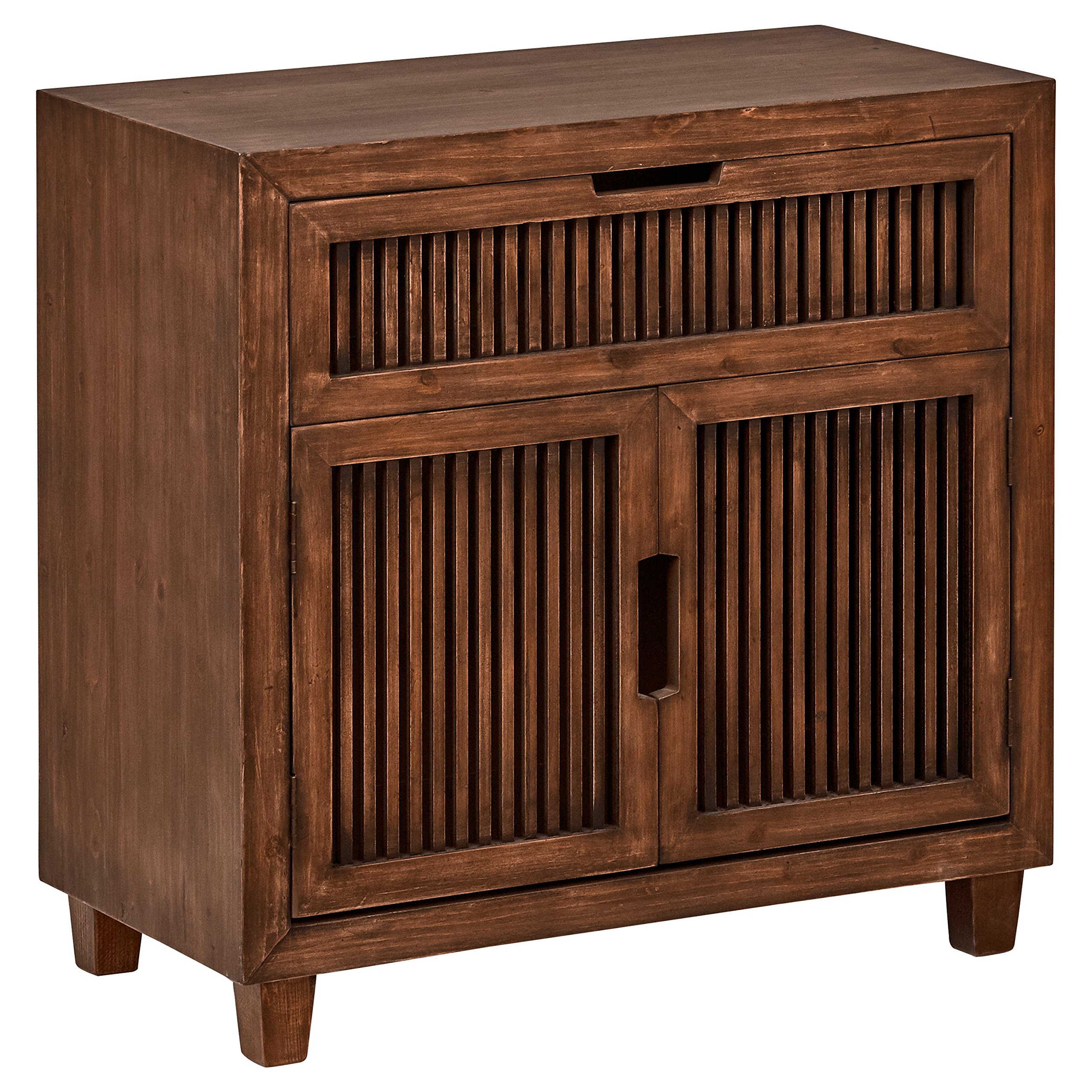 Amazon Brand – Stone & Beam Fremont Slatted 2-Door Cabinet, 31.5"W, Ash