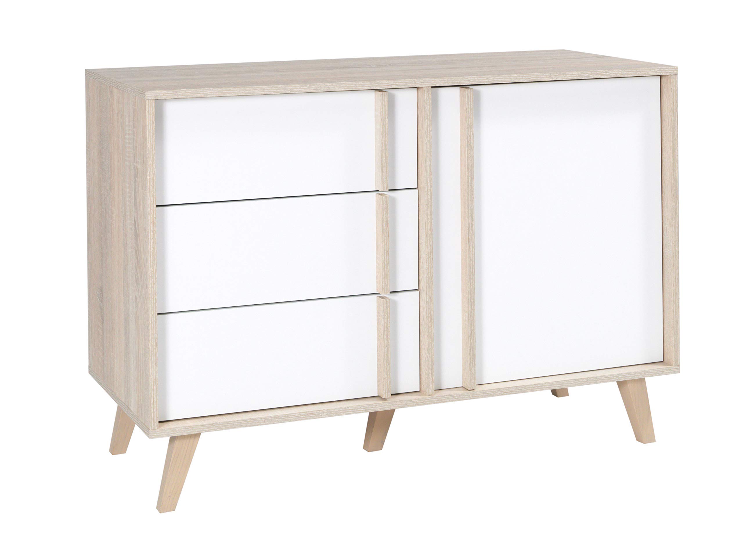 Marca Amazon - Movian Moselle - Cómoda pequeña (roble Sonoma/blanco alpino)