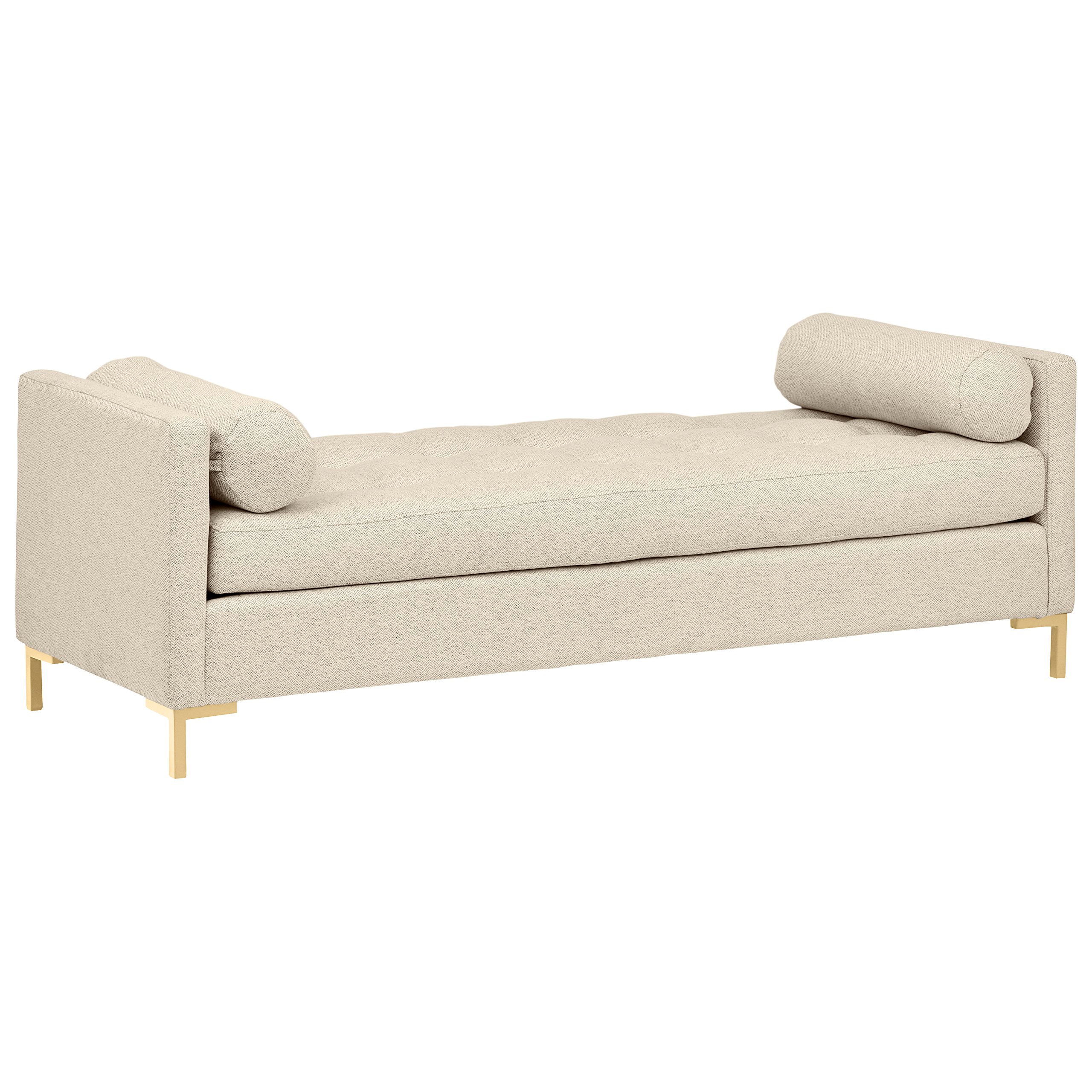 Amazon Brand – Rivet Uptown Mid-Century Tufted Customizable Daybed Sofa, 78"W, Platinum &amp; Brass