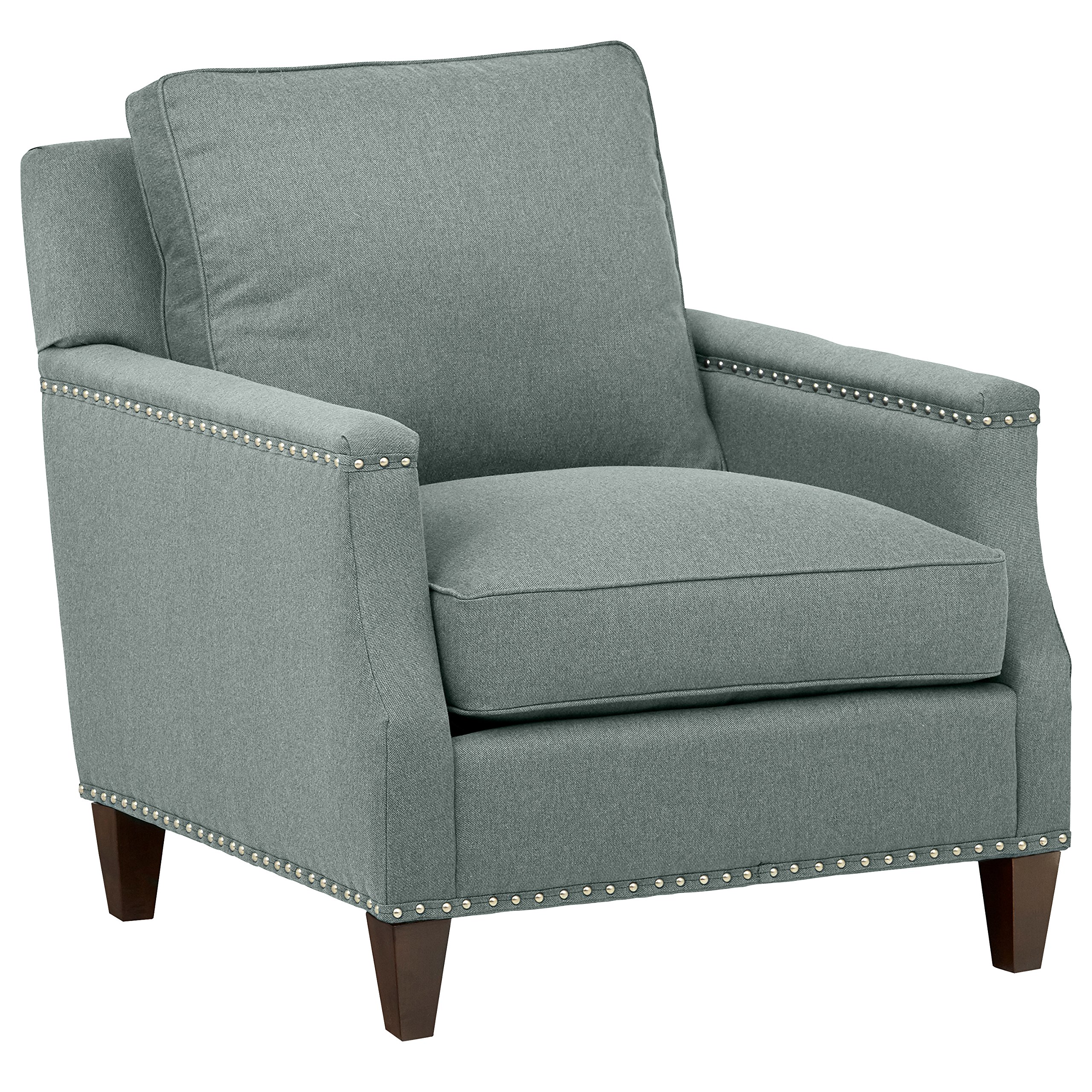 Amazon Brand – Stone & Beam Marin Studded Chair, 33"W, Smoky Teal