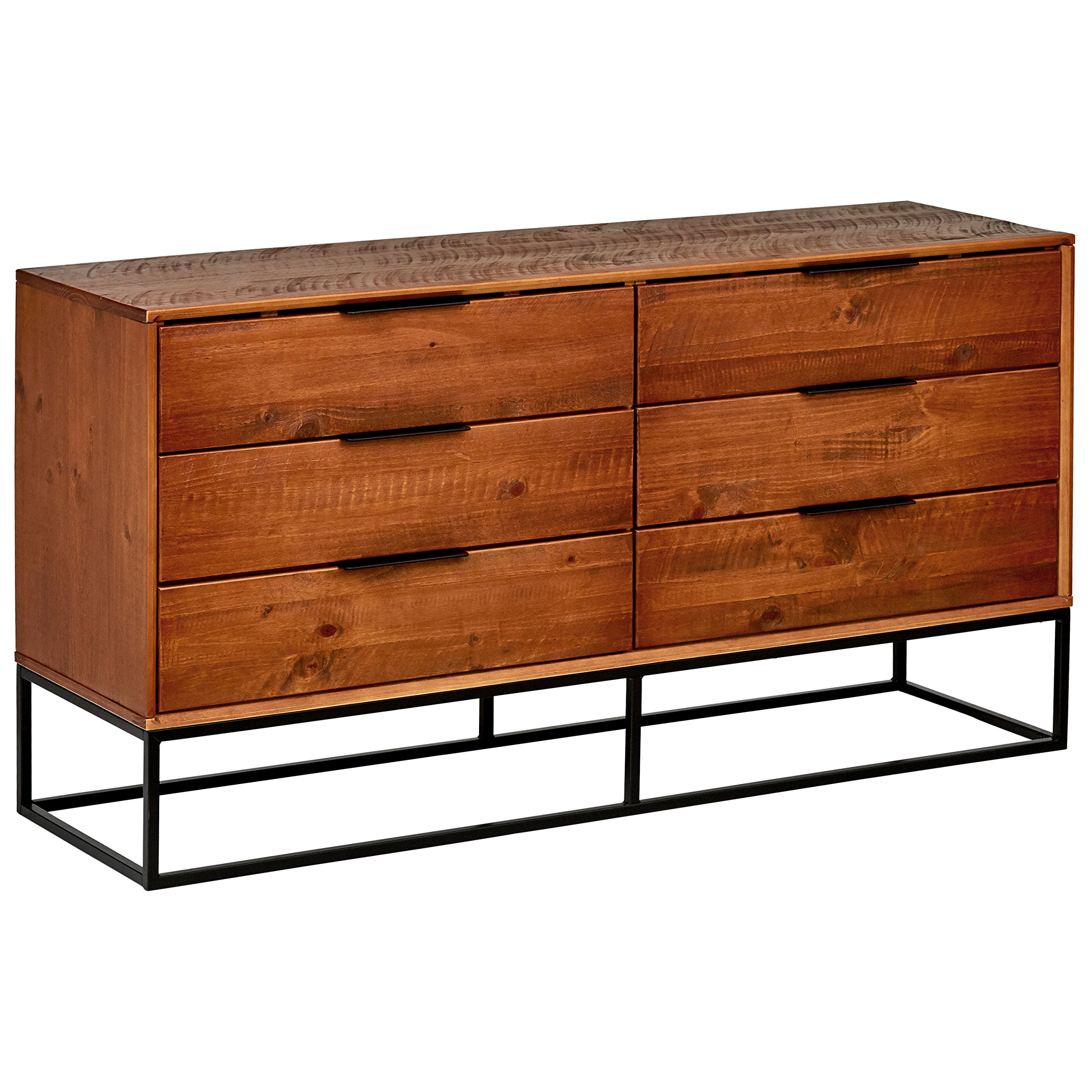 Amazon Brand – Rivet Mid-Century Stark 6-Drawer Dresser, 61"W, Warm Espresso