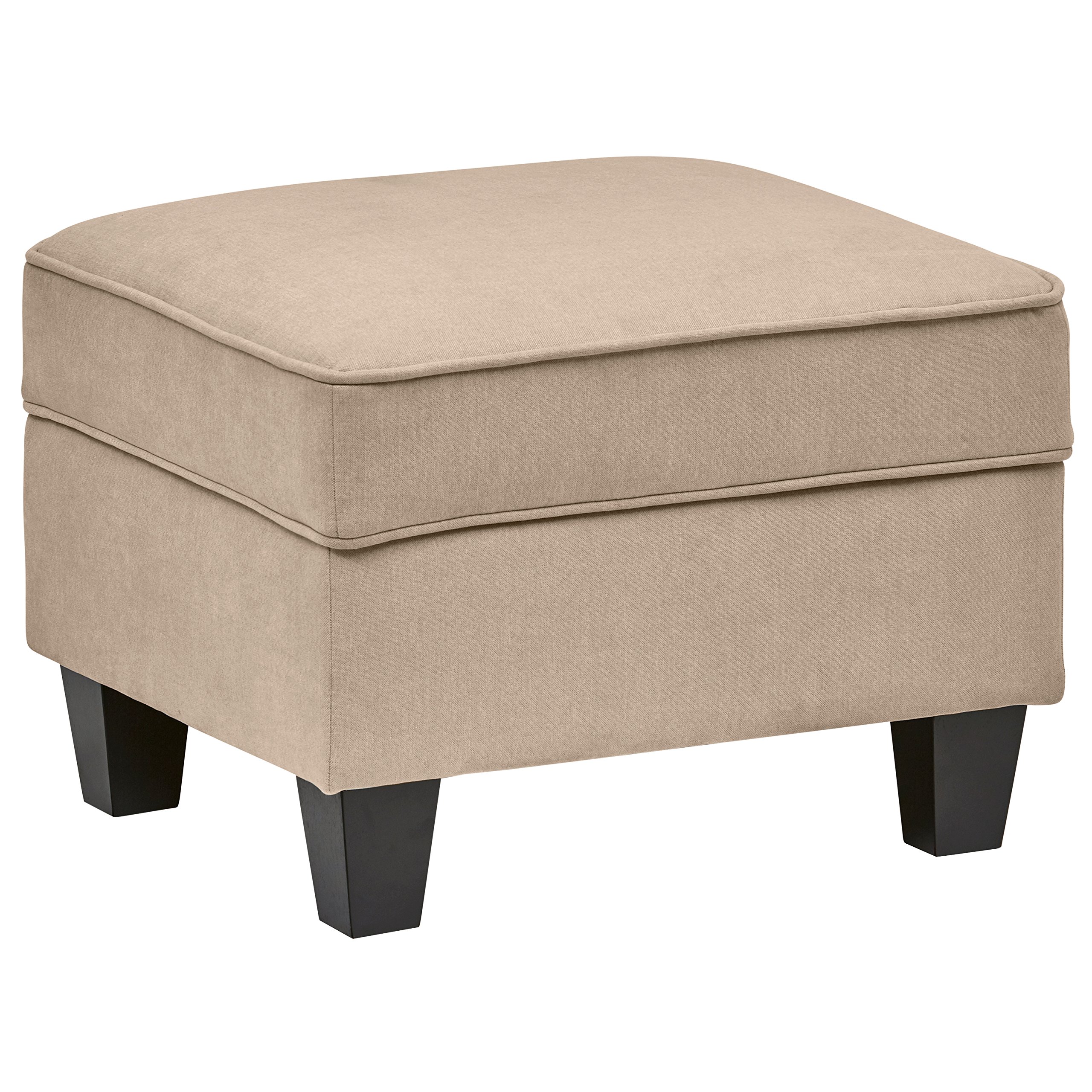 Amazon Brand – Stone & Beam Isabel Traditional Small Storage Ottoman, 24"W, Tan