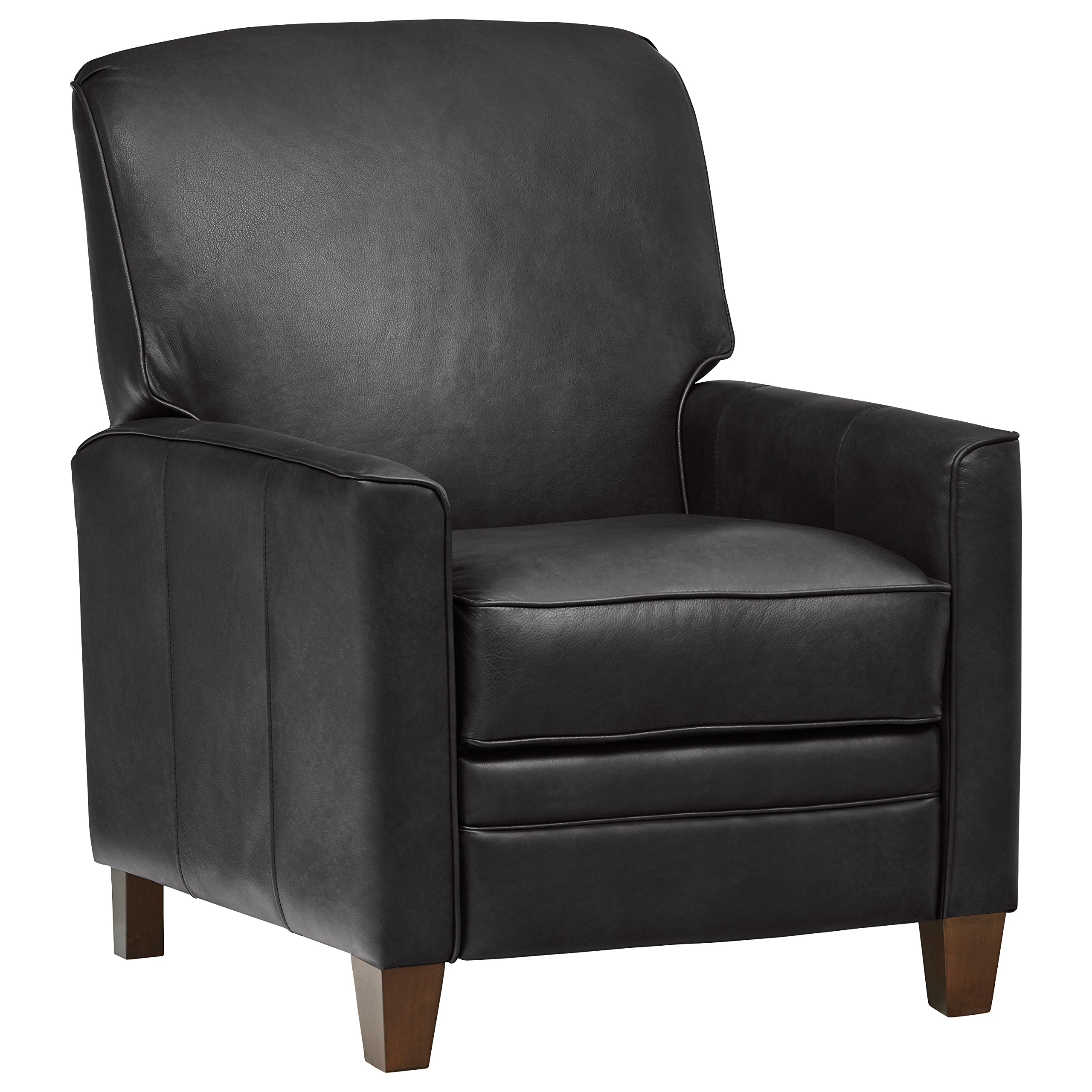 Amazon Brand – Stone & Beam Edmunds Traditional Leather Recliner, 30"W, Charcoal