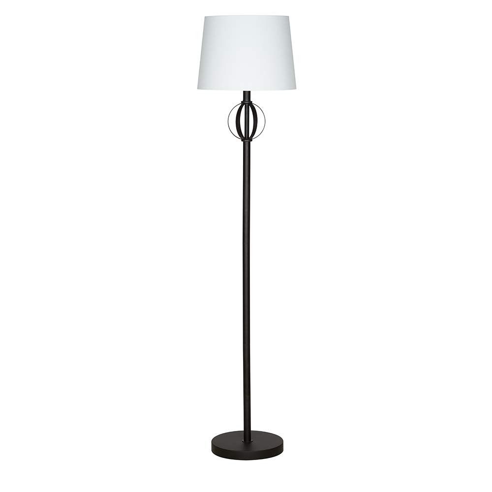 Amazon Brand – Ravenna Home Round Base Floor Lamp with LED Light Bulb, 58"H, Dark Bronze