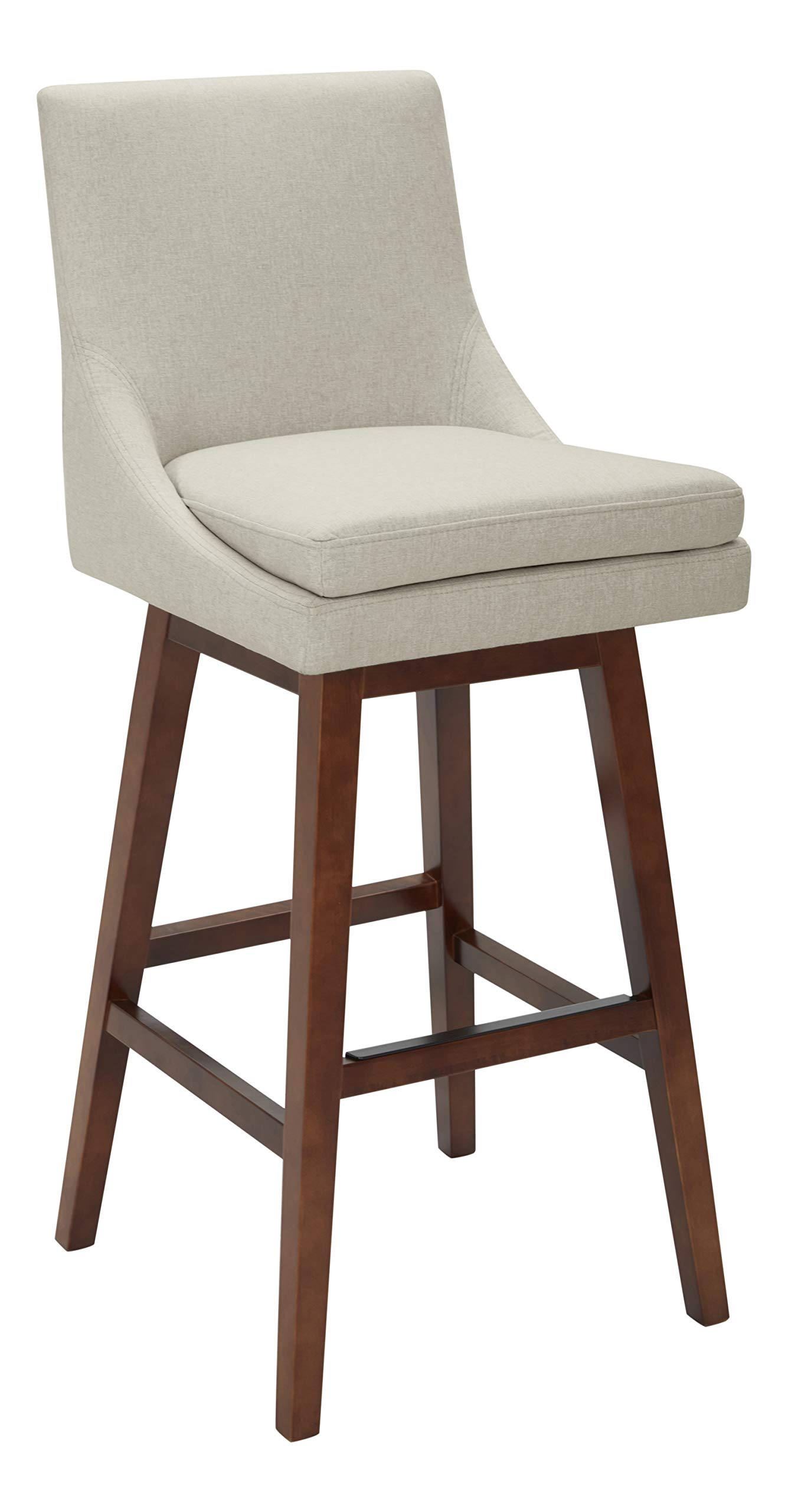 Amazon Brand – Stone & Beam Alaina Contemporary High-Back Swivel Seat Bar Stool, 43"H, Chalk