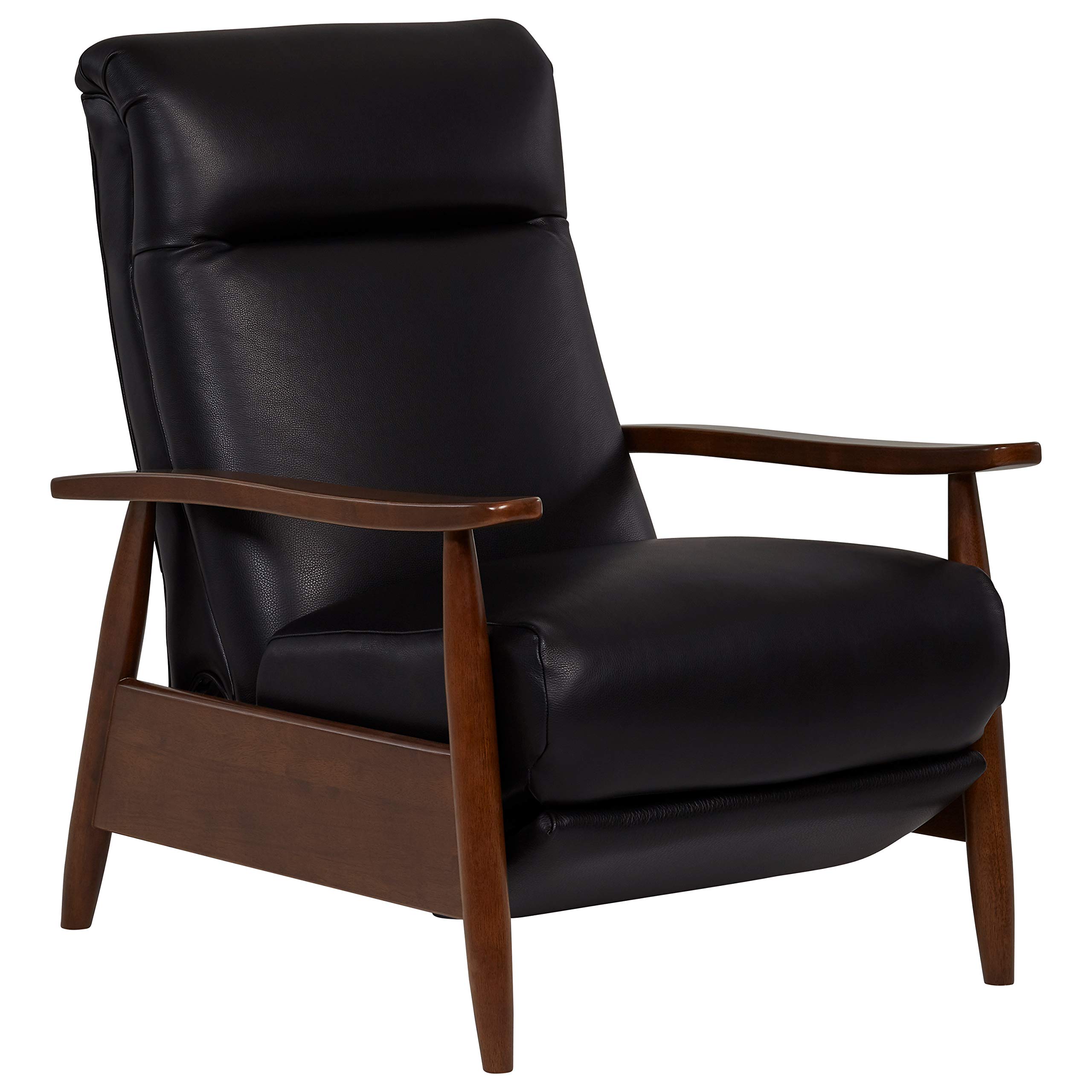Amazon Brand – Stone & Beam Clayton Reclining Contemporary Leather Living-Room Chair, 30"W, Black