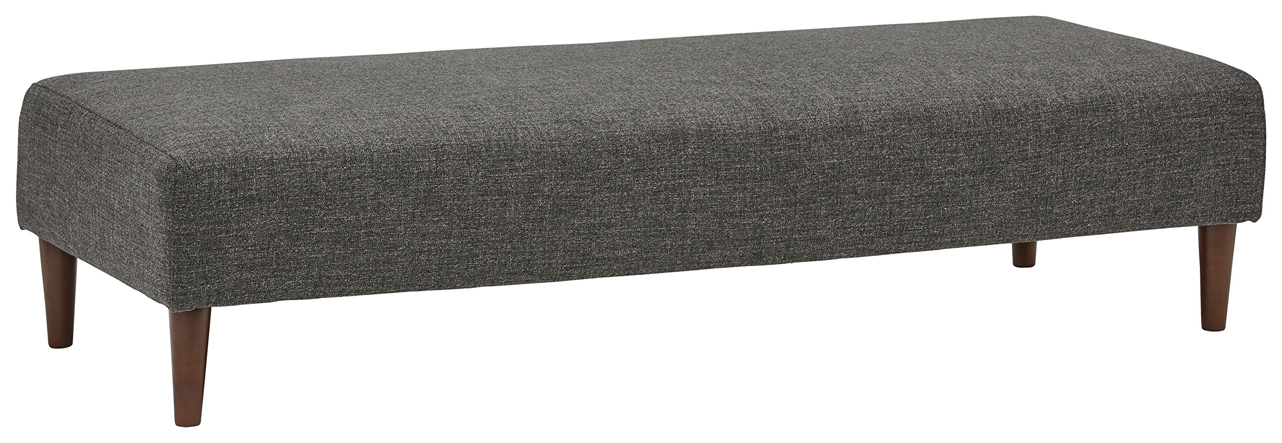 Amazon Brand – Rivet Ava Mid-Century Modern Upholstered Ottoman Bench, 63.4"W, Dark Grey