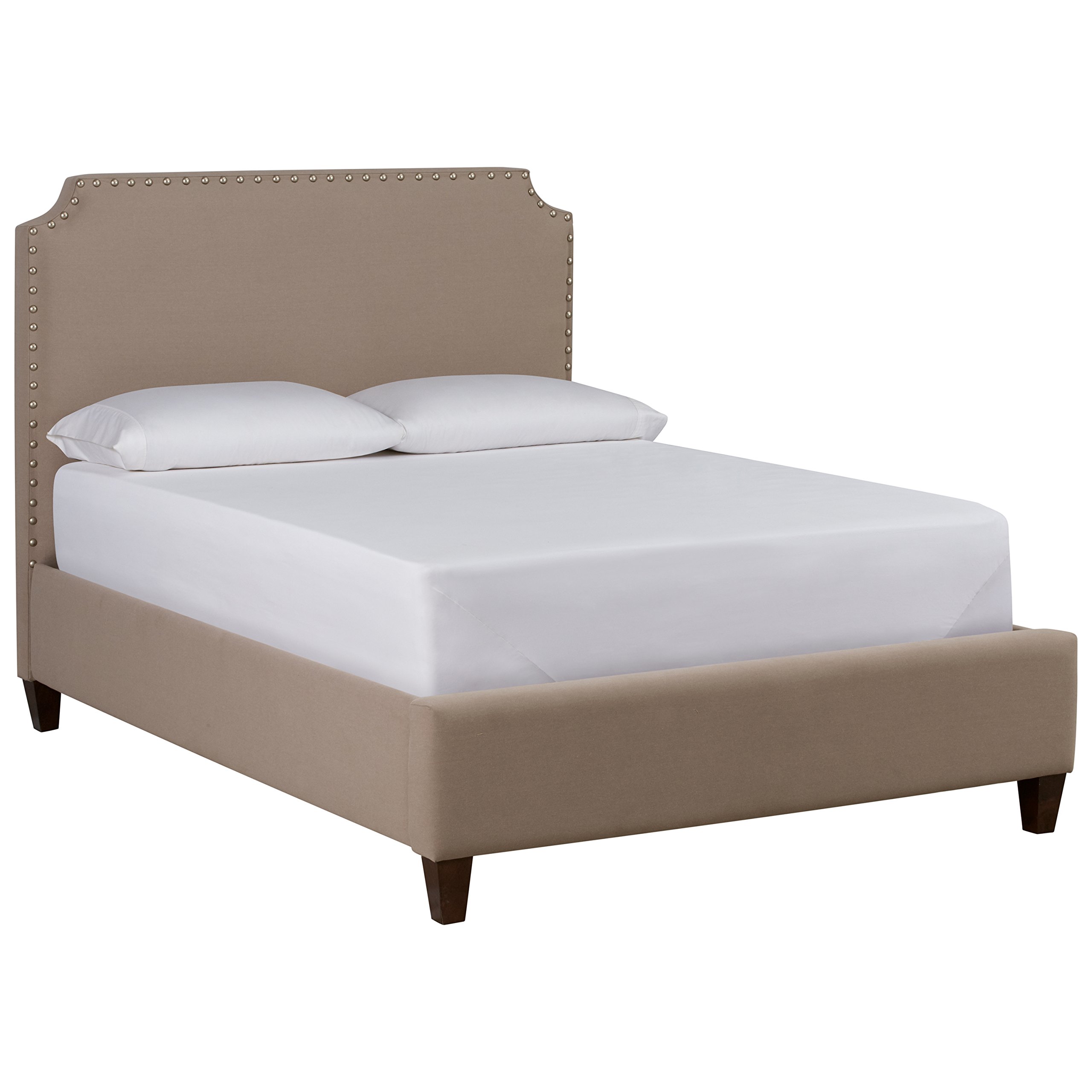 Amazon Brand – Stone & Beam Tisbury Nailhead Trim Queen Bed, 66"W, Fresh Dune